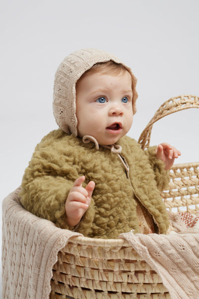 新品　bebe-organic ボアコート　白　Lane Baby Coat Bebe Organic Laine Baby Coat - Natural – The Wild