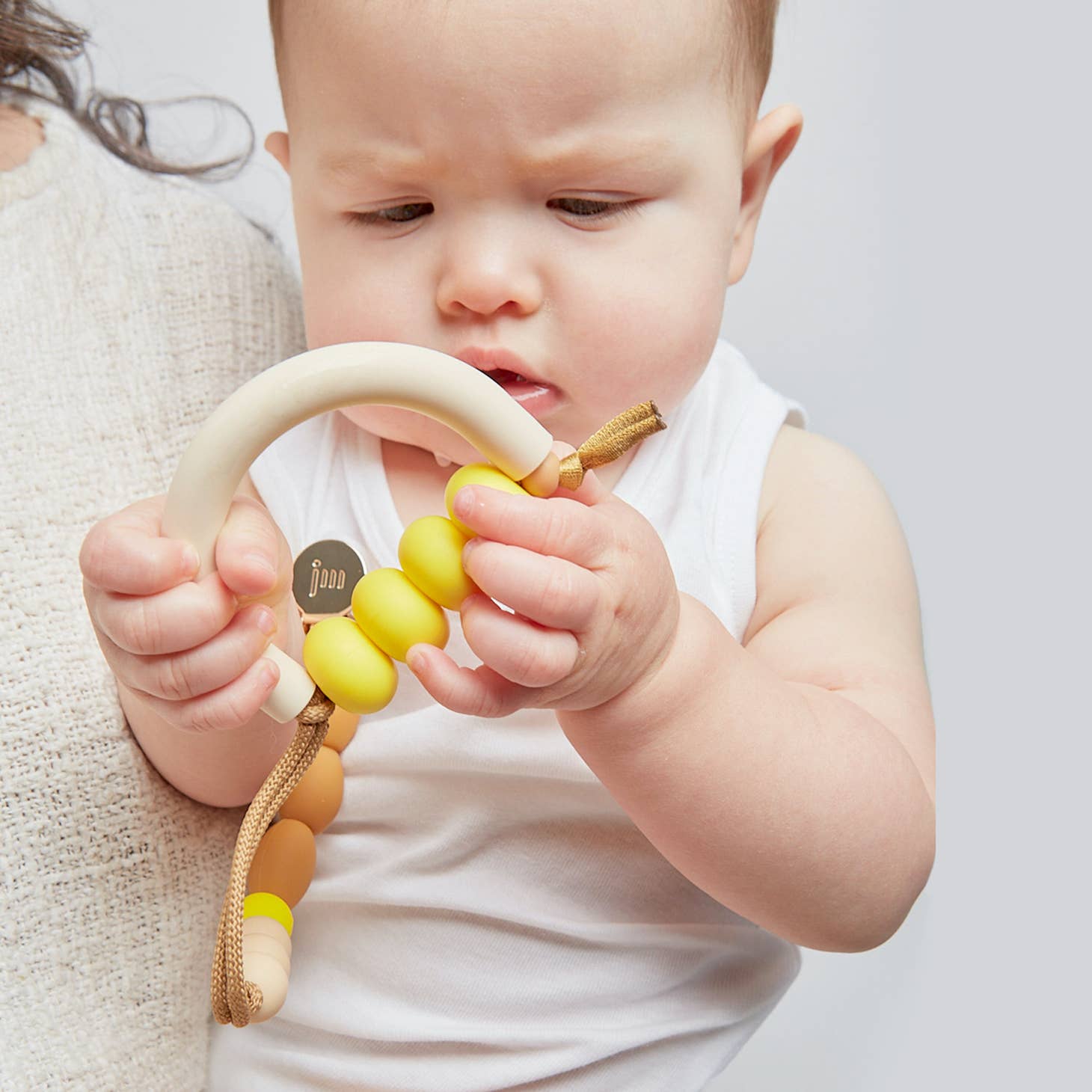 January Moon Arch Teether + Clip Set - Honey