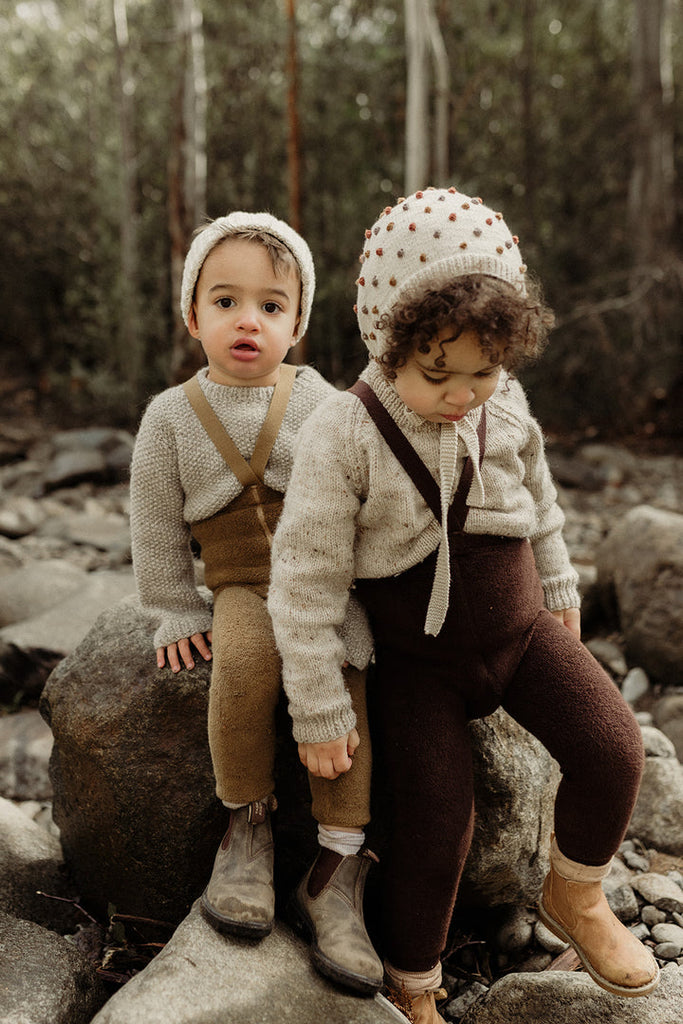 Silly Silas Baby Teddy Footless Cotton Tights - Chocolate Brown