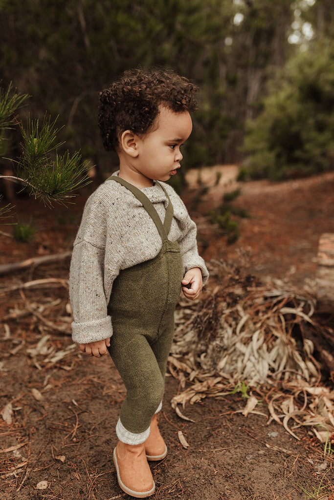 Silly Silas Baby Teddy Footless Cotton Tights - Olive