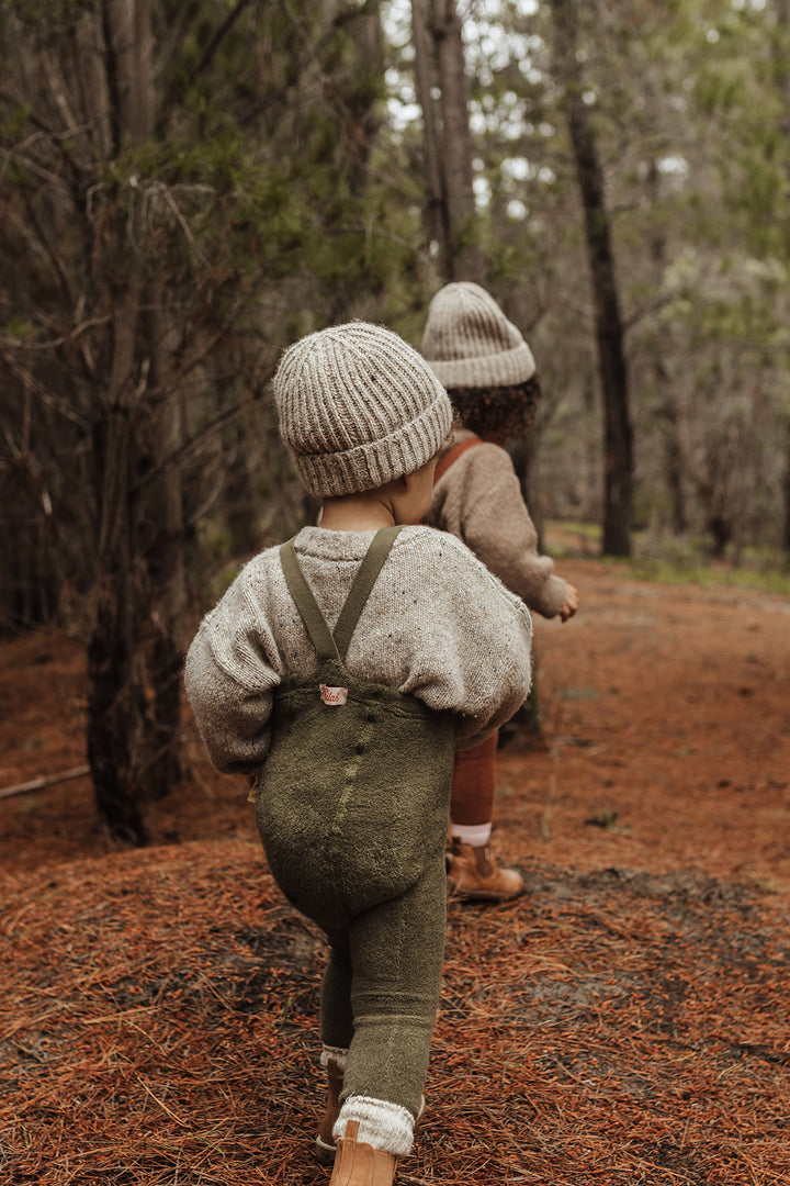 Silly Silas Baby Teddy Footless Cotton Tights - Olive