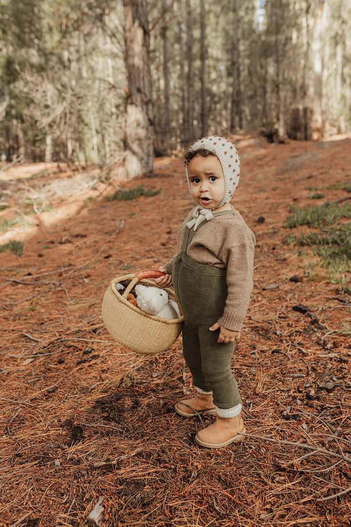 Silly Silas Baby Teddy Footless Cotton Tights - Olive