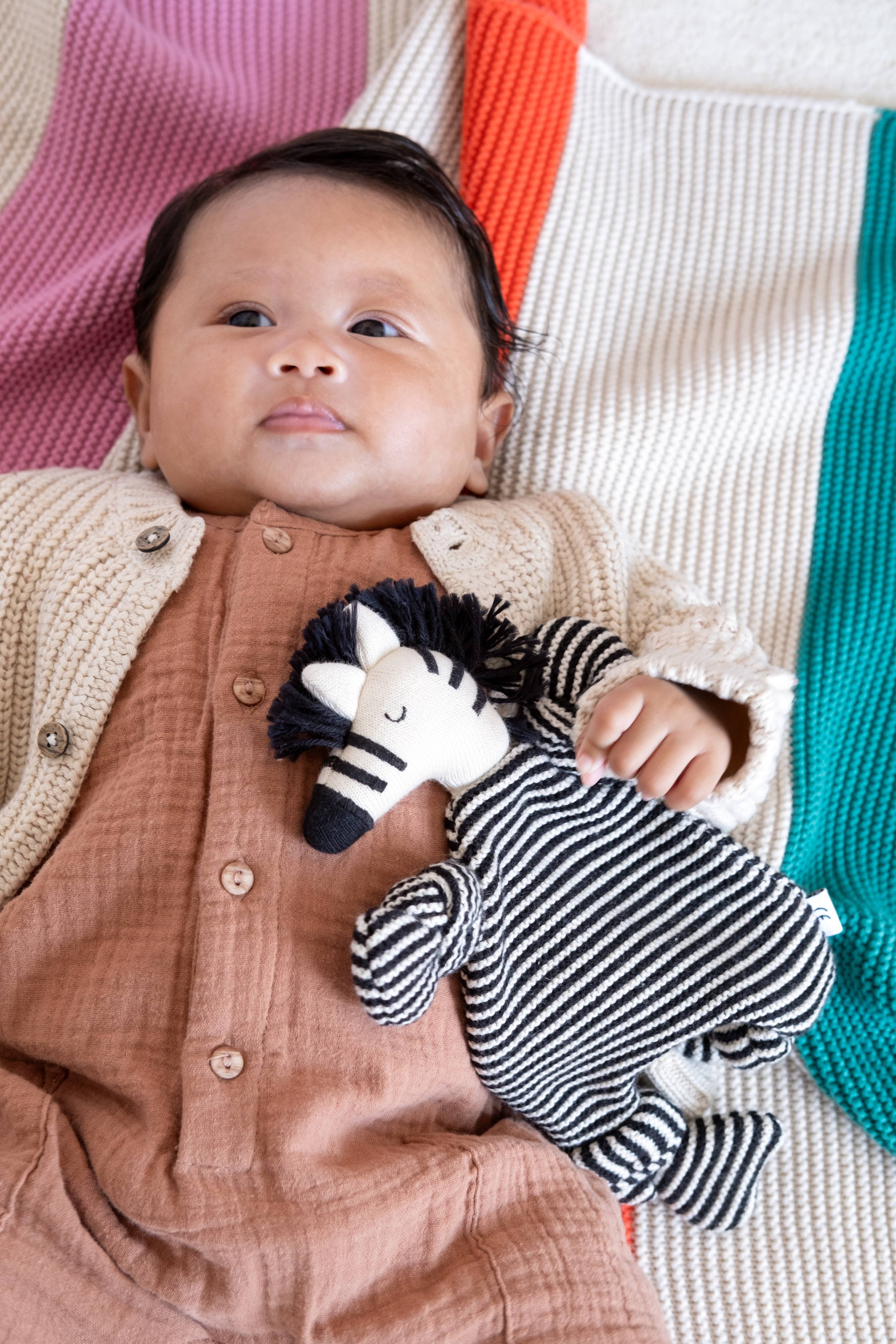 Sophie Home Ltd - Cotton Knit Baby Comforter Cuddle Cloth - Zebra
