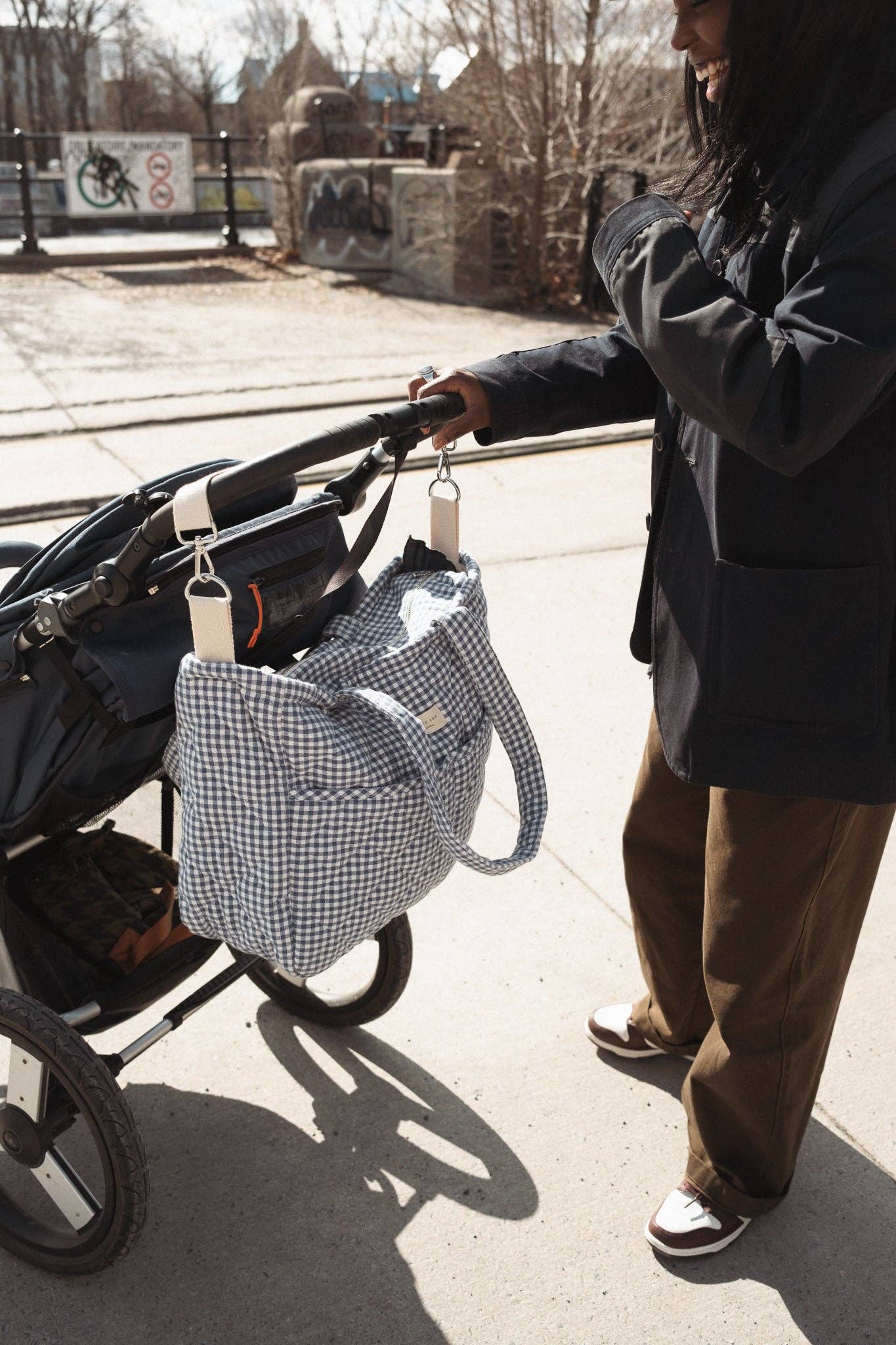 Dans le sac - Organic cotton diaper bag - Gingham collection