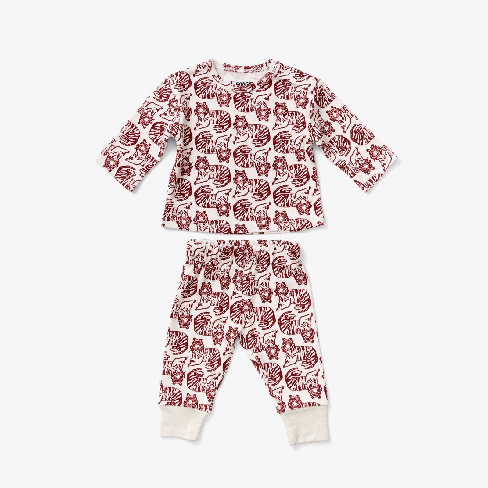 Lewis - Baby Long Sleeve T Shirt - Tiger - Umber