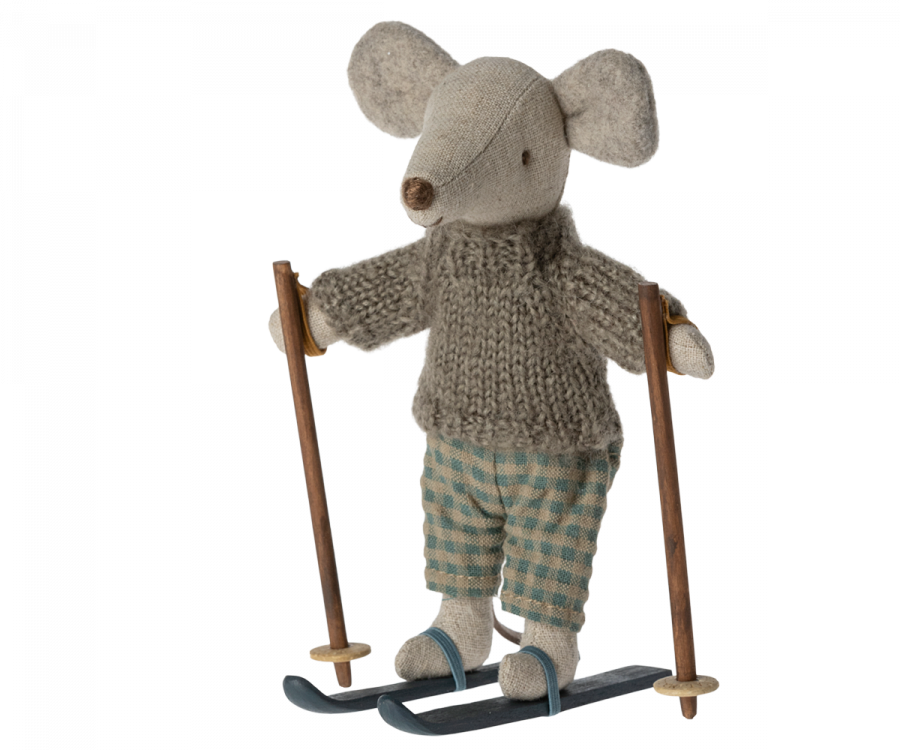 Maileg Winter Mouse with Ski Set - Big Brother