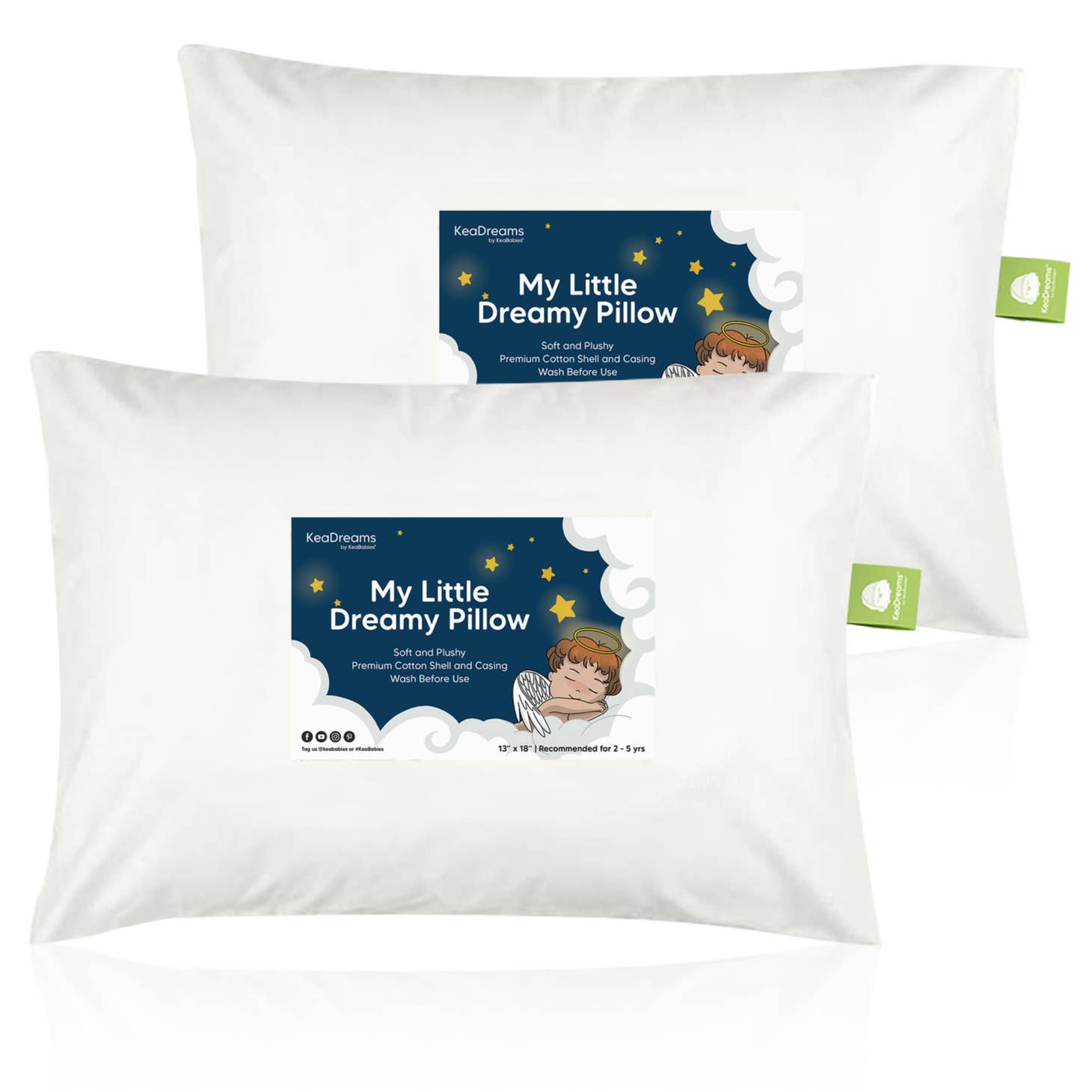 KeaBabies 2-Pack Toddler Pillows