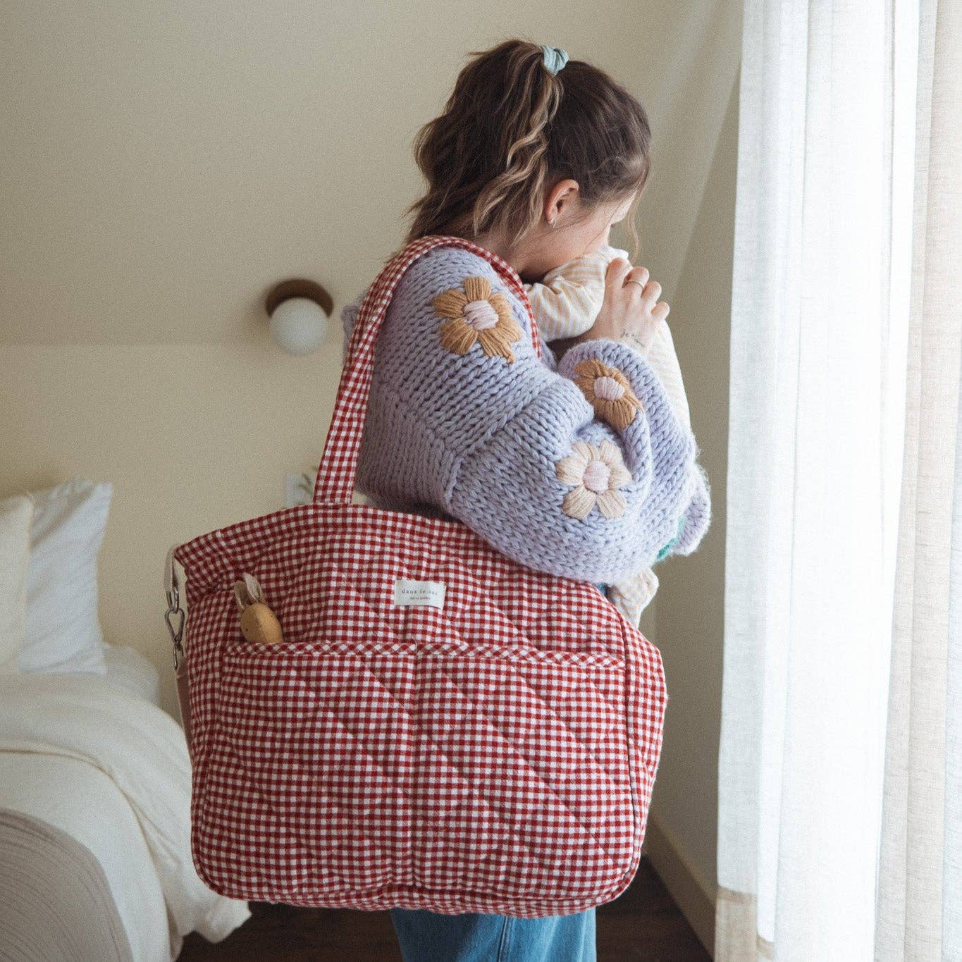 Dans le sac - Organic cotton diaper bag - Gingham collection