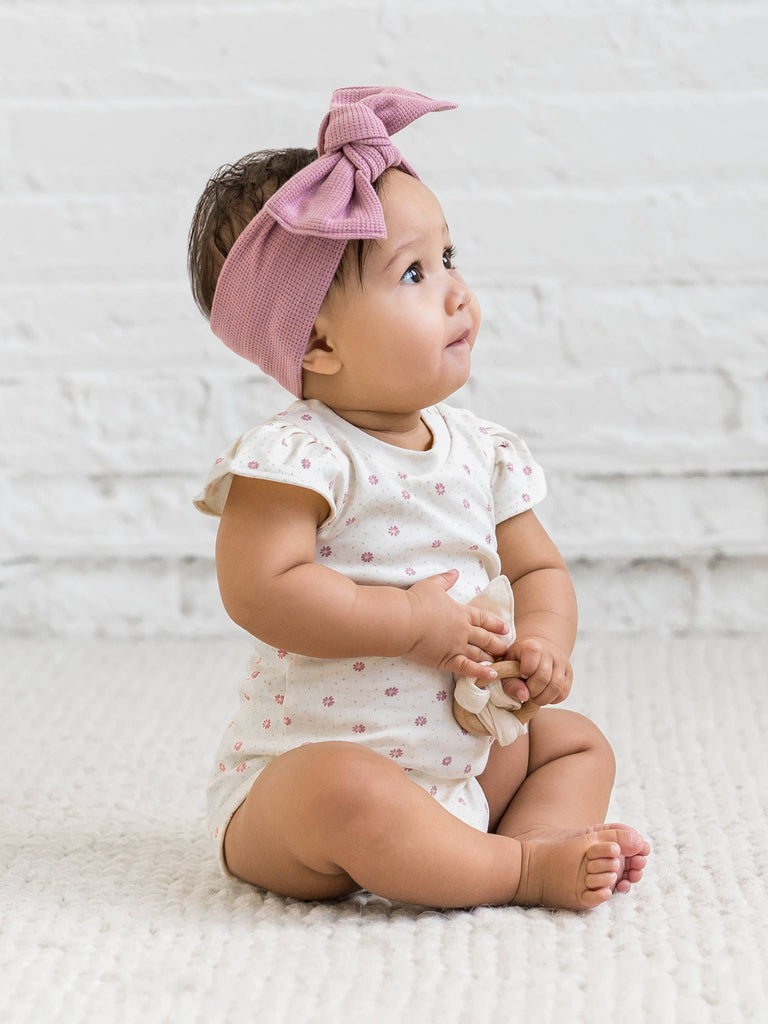 Colored Organics - Organic Pearl Petal Sleeve Bodysuit - Carla Floral / Punch