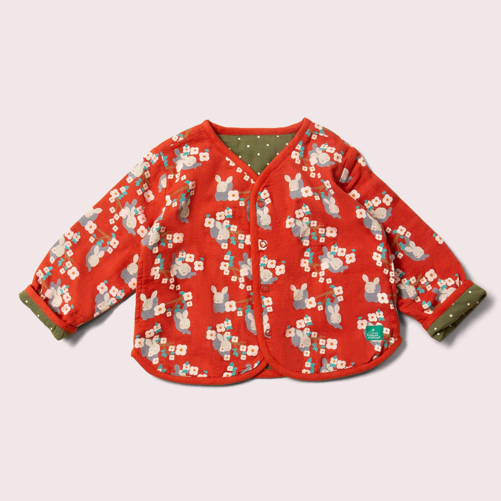 Little Green Radicals Little Rabbits Reversible Collarless Spring Jacket