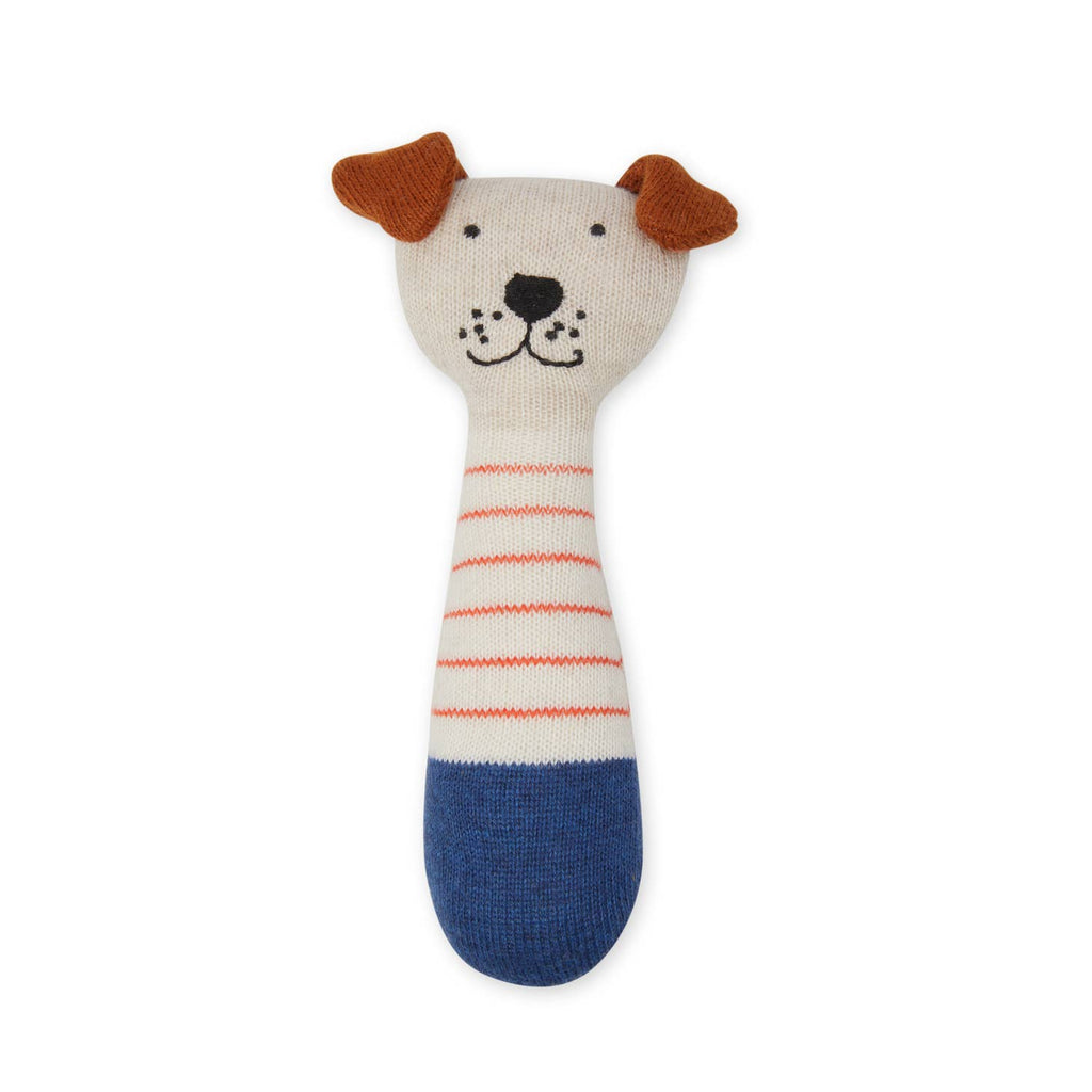Sophie Home Cotton Knit Baby Rattle - Dog Red