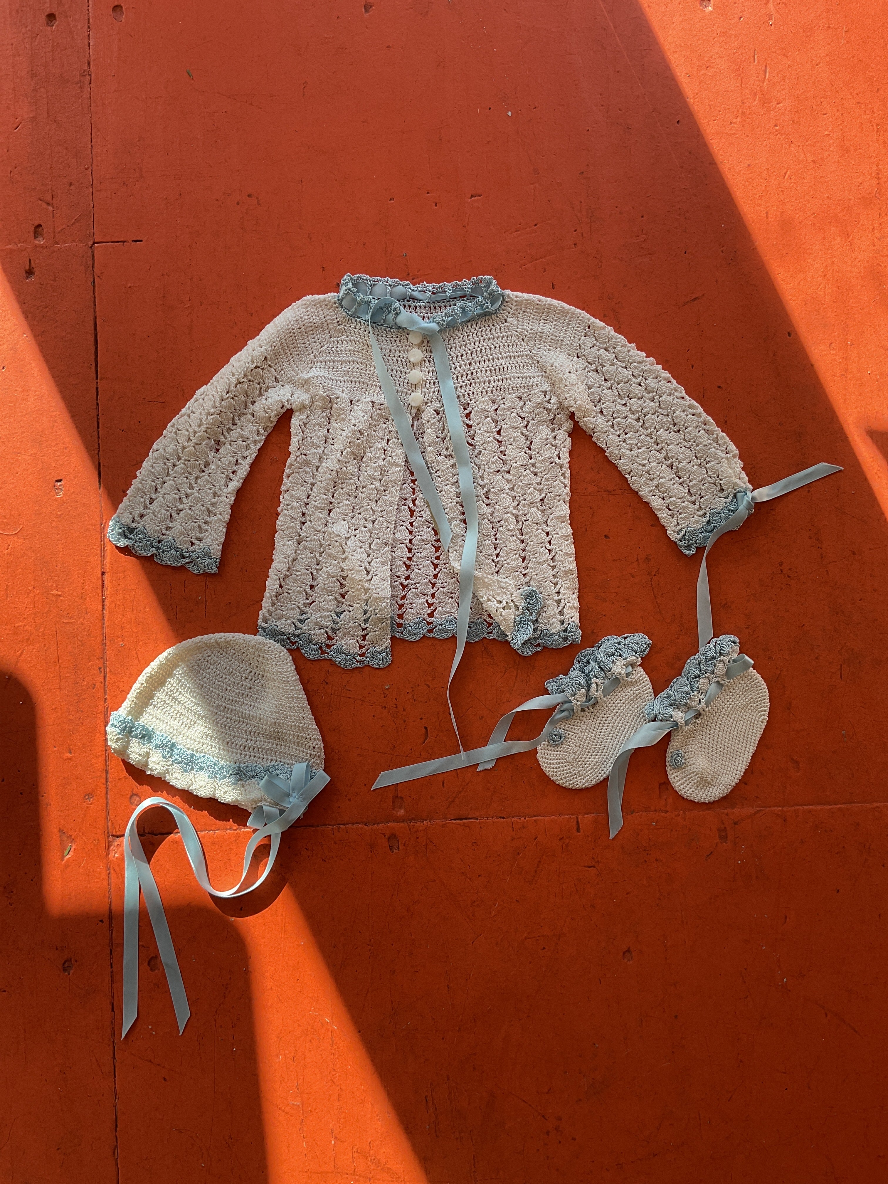 Orphan Darling by Jemima Kirke - 60s Baby Crochet Blue Set