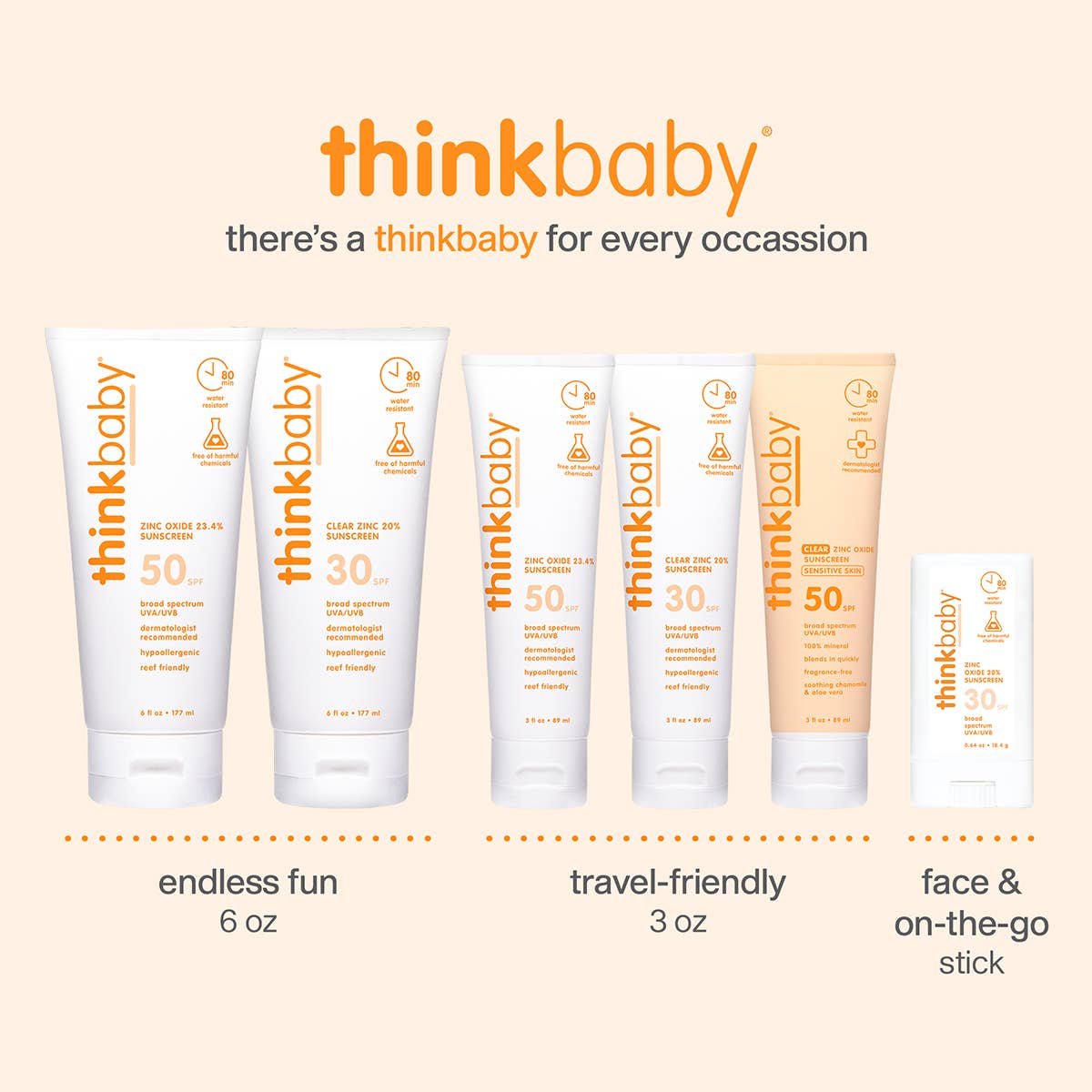 Think - Baby Clear Zinc Sunscreen, Sensitive Skin, SPF 50, 3 oz