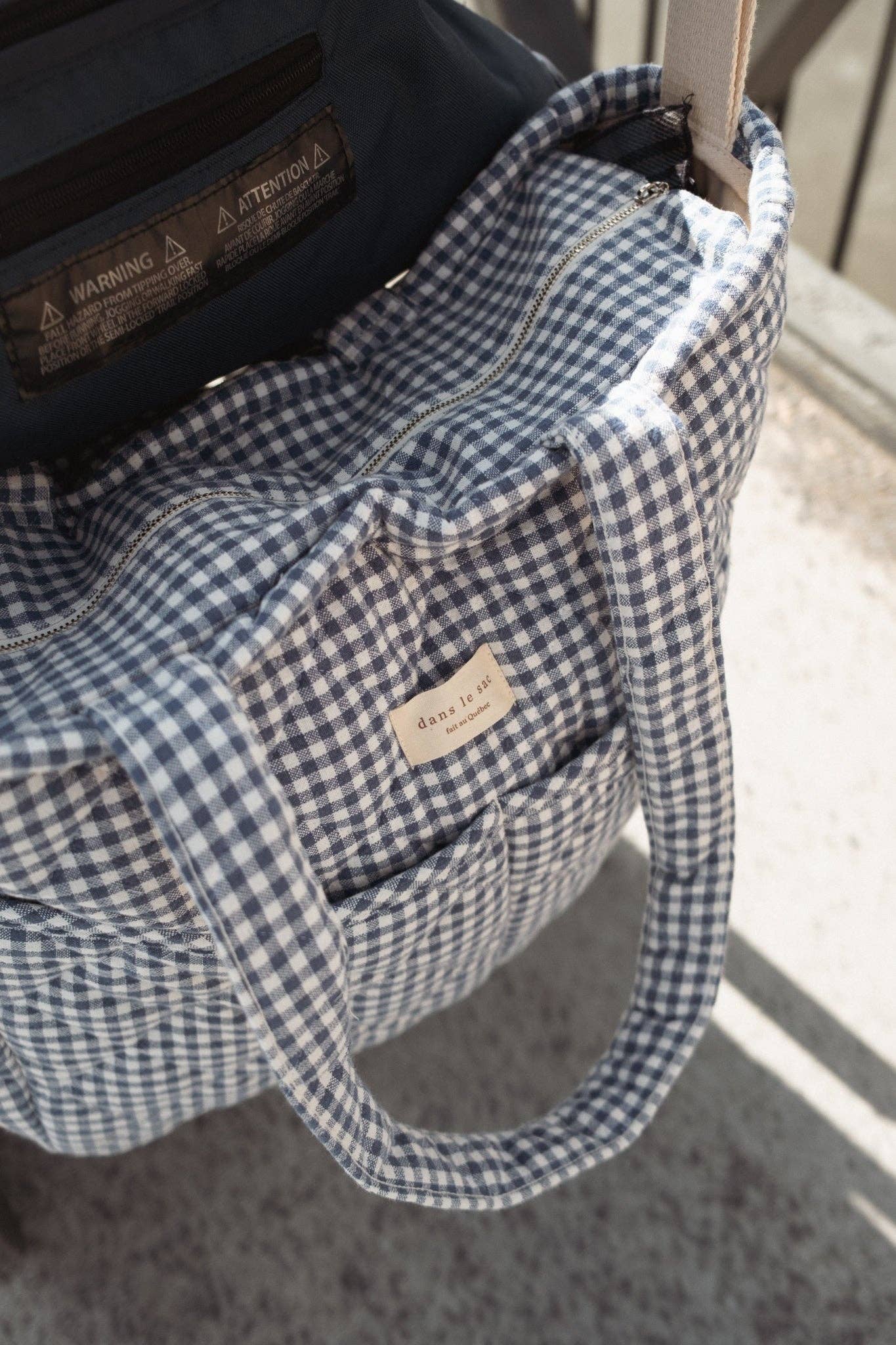 Dans le sac - Organic cotton diaper bag - Gingham collection