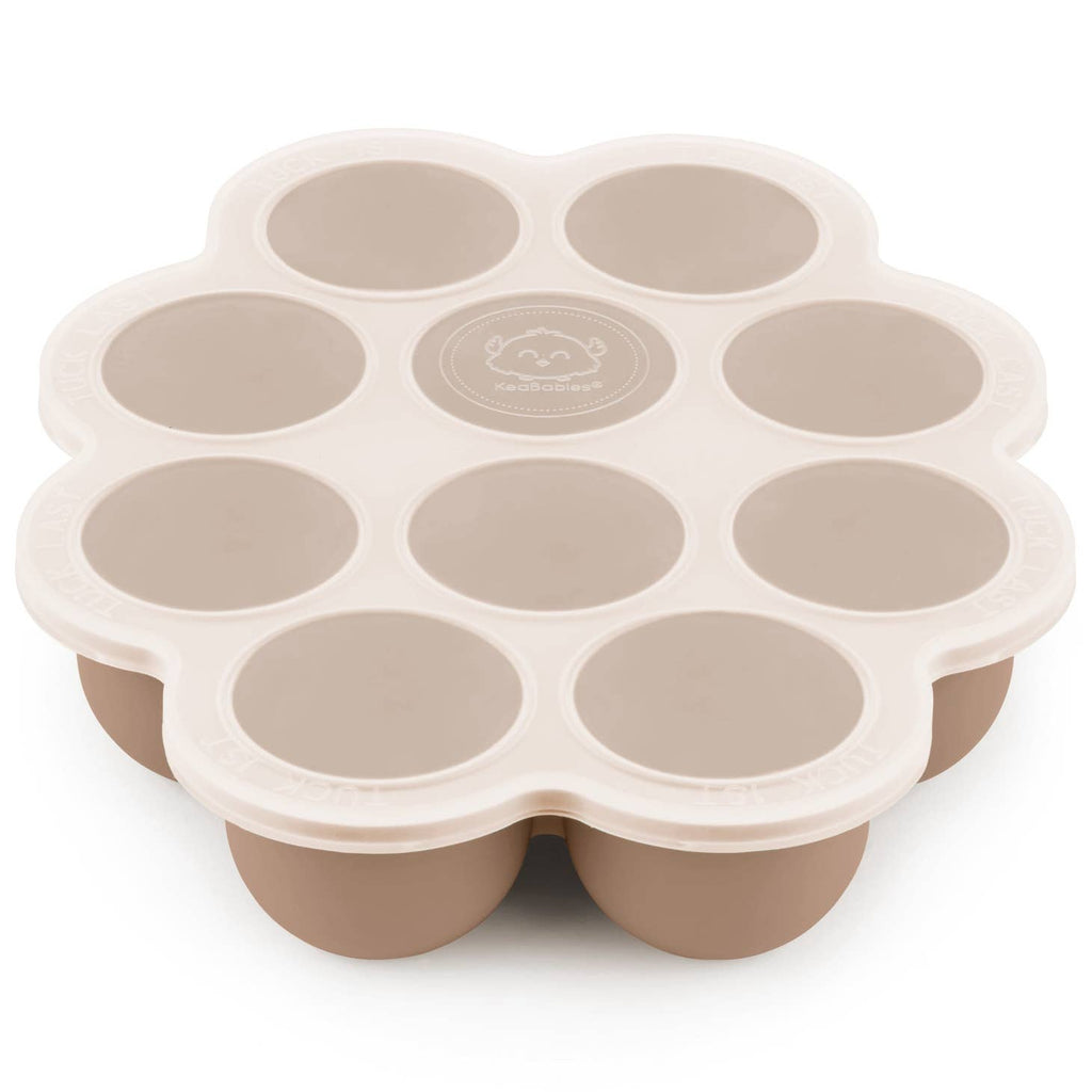 Keababies 2oz x 10 Pods Prep Silicone Baby Food Freezer Tray with Lid