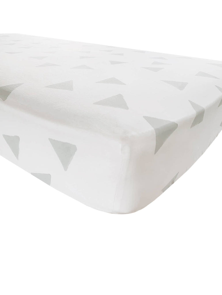 Kindred Kid & Baby Triangle Crib Sheet - Grey