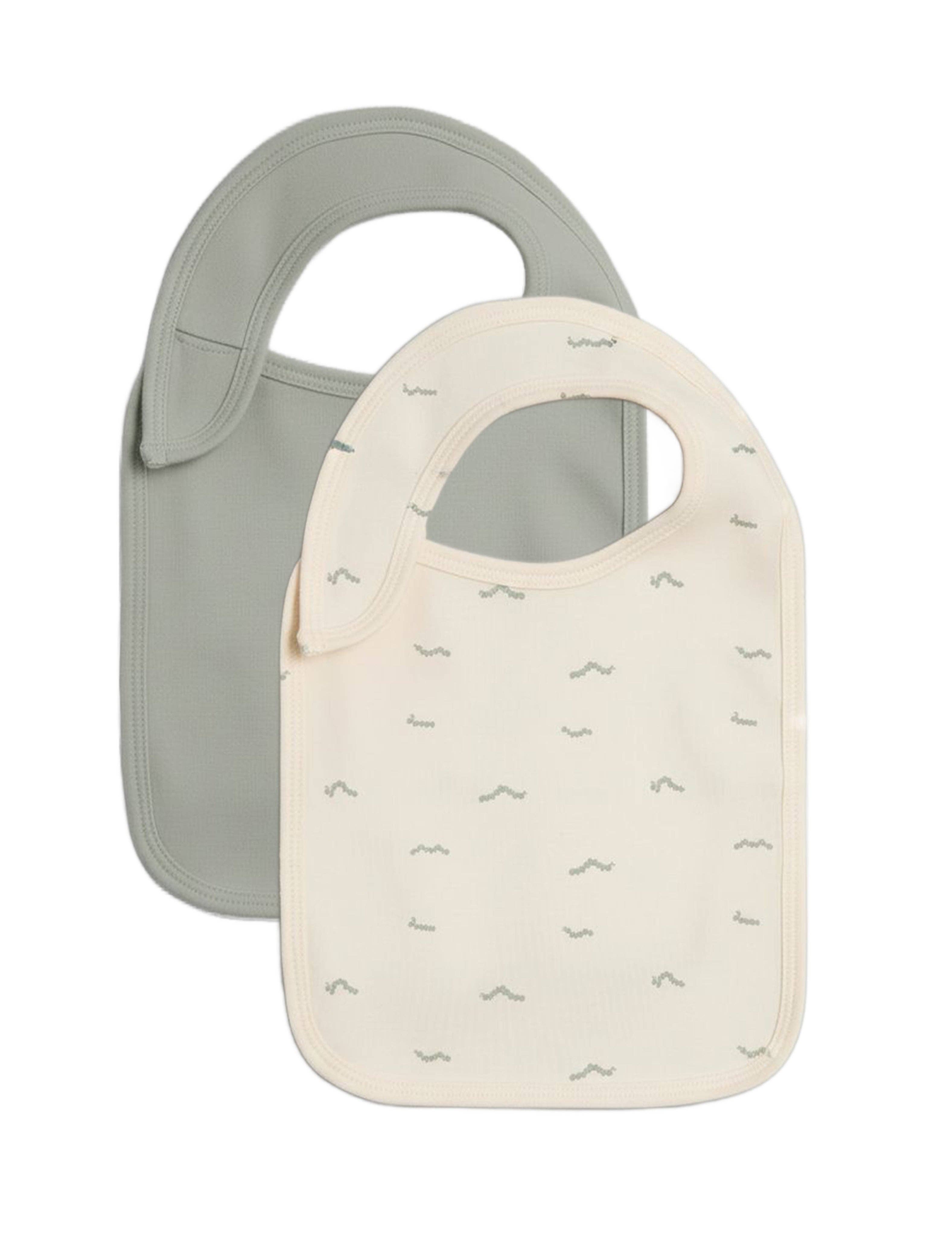 Colored Organics - 2-Pack Bibs - Mint + Caterpillar
