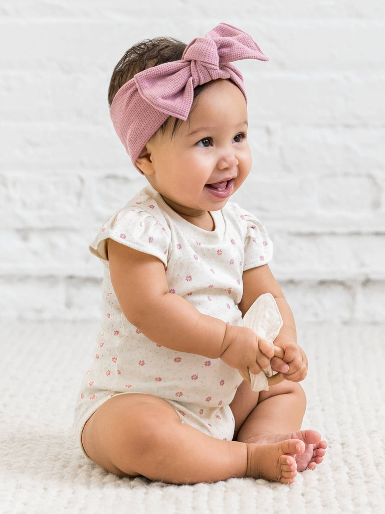 Colored Organics - Organic Pearl Petal Sleeve Bodysuit - Carla Floral / Punch