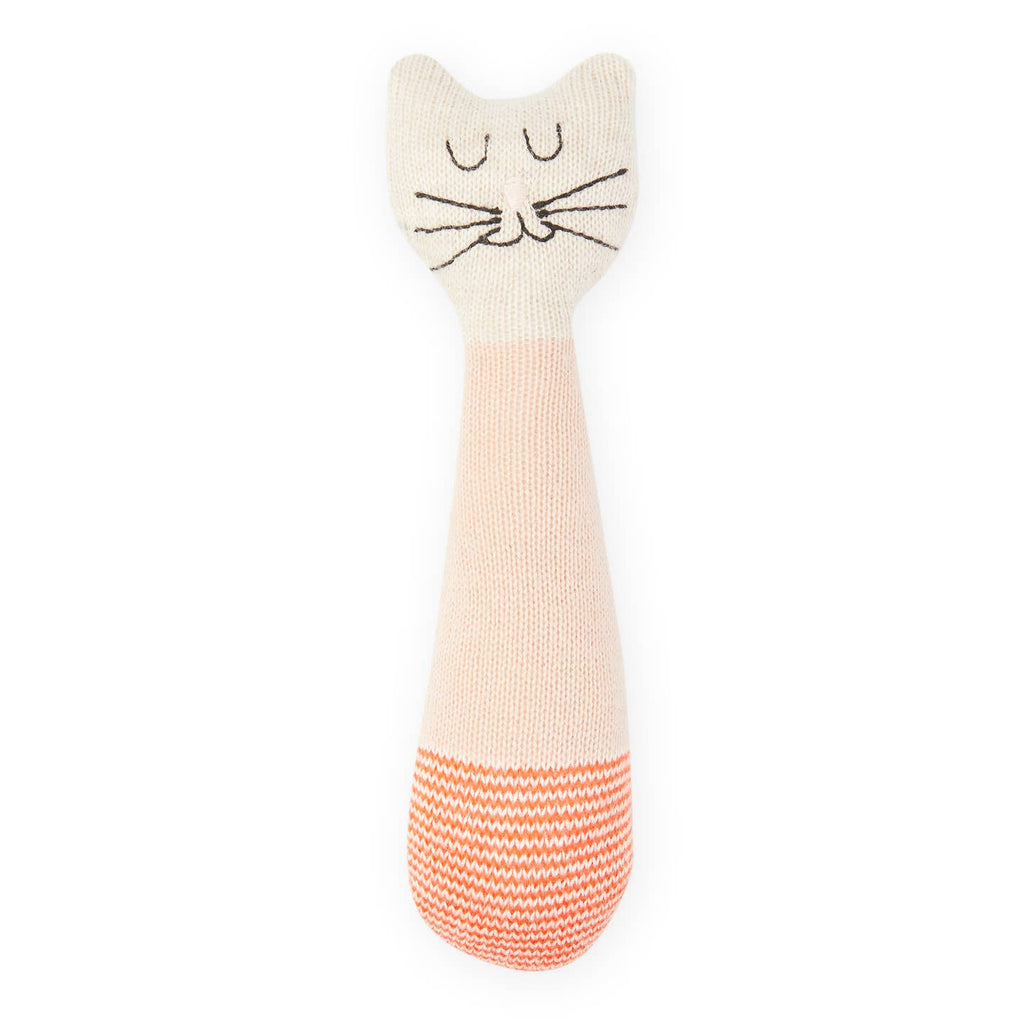 Sophie Home Cotton Knit Baby Rattle- Cat