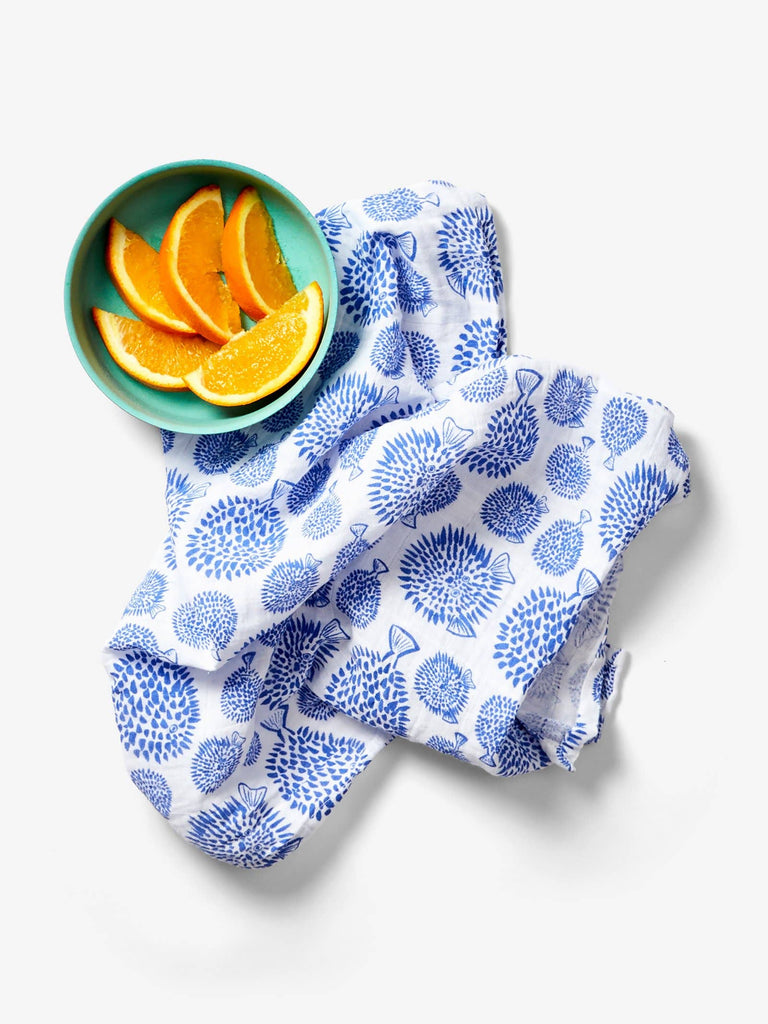 Lewis - Burp Cloth Set - Blowfish | Marine