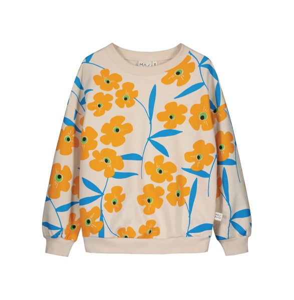 Mainio Happy Blooms Sweatshirt - Undyed Blooms All Over Print