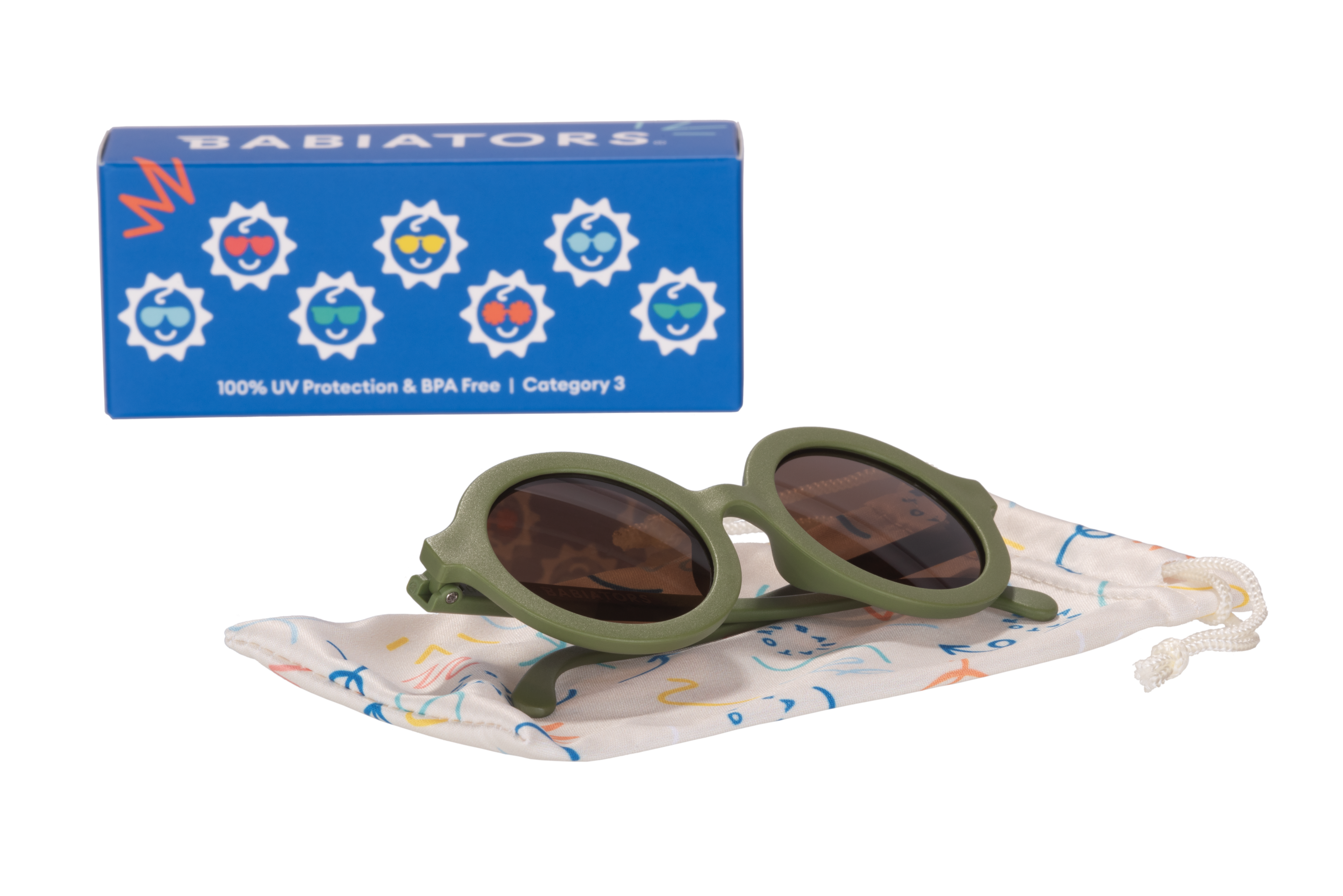 Babiators - Wild Moss Euro Round Kids Sunglasses with Amber Lens