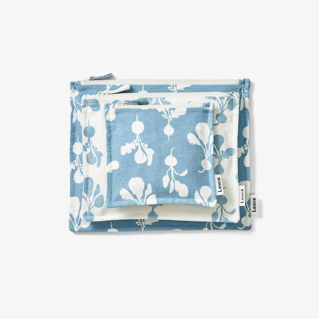 Lewis - Zip Pouch Set - Radish | Sky
