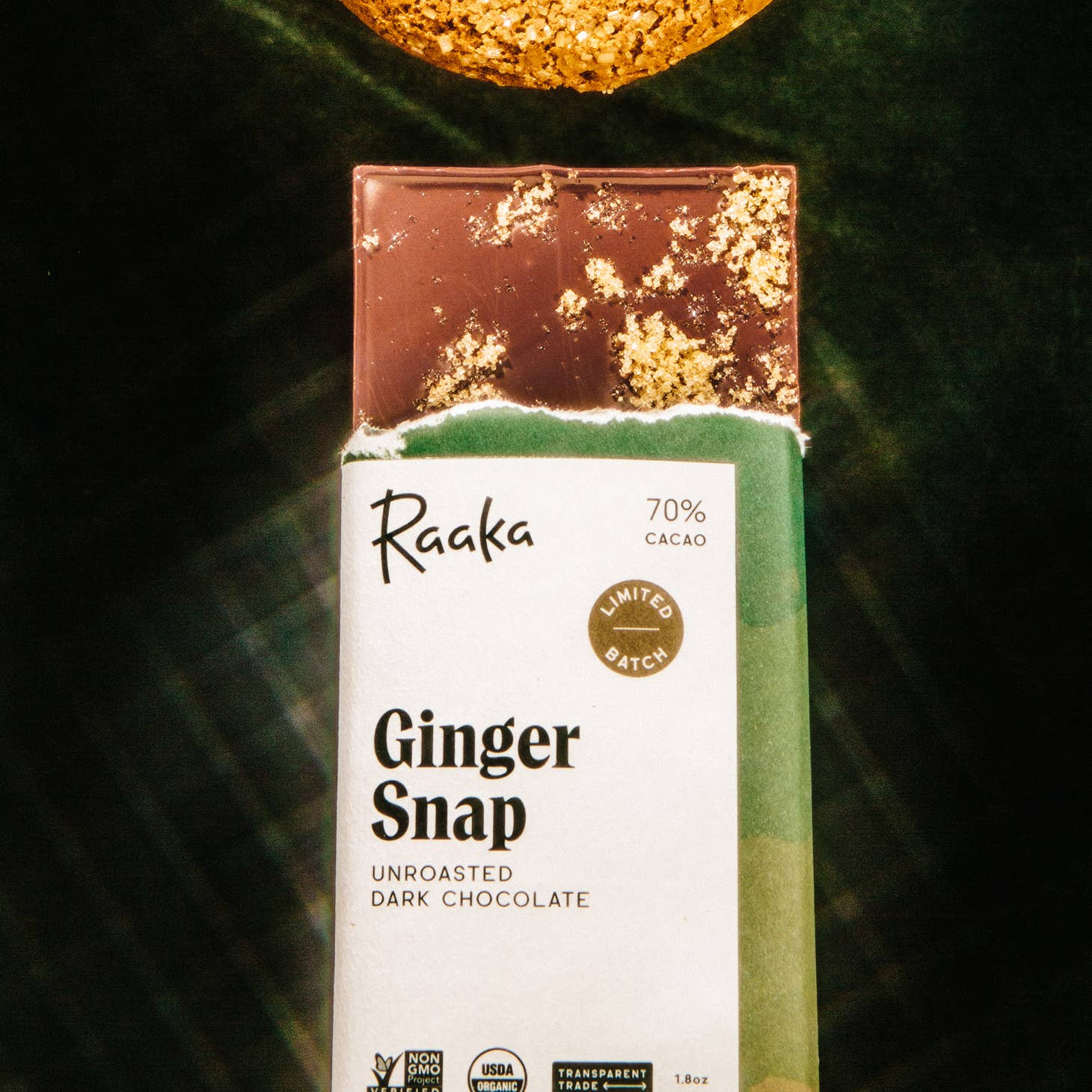 Raaka Chocolate - 70% Ginger Snap Chocolate (Limited Batch)