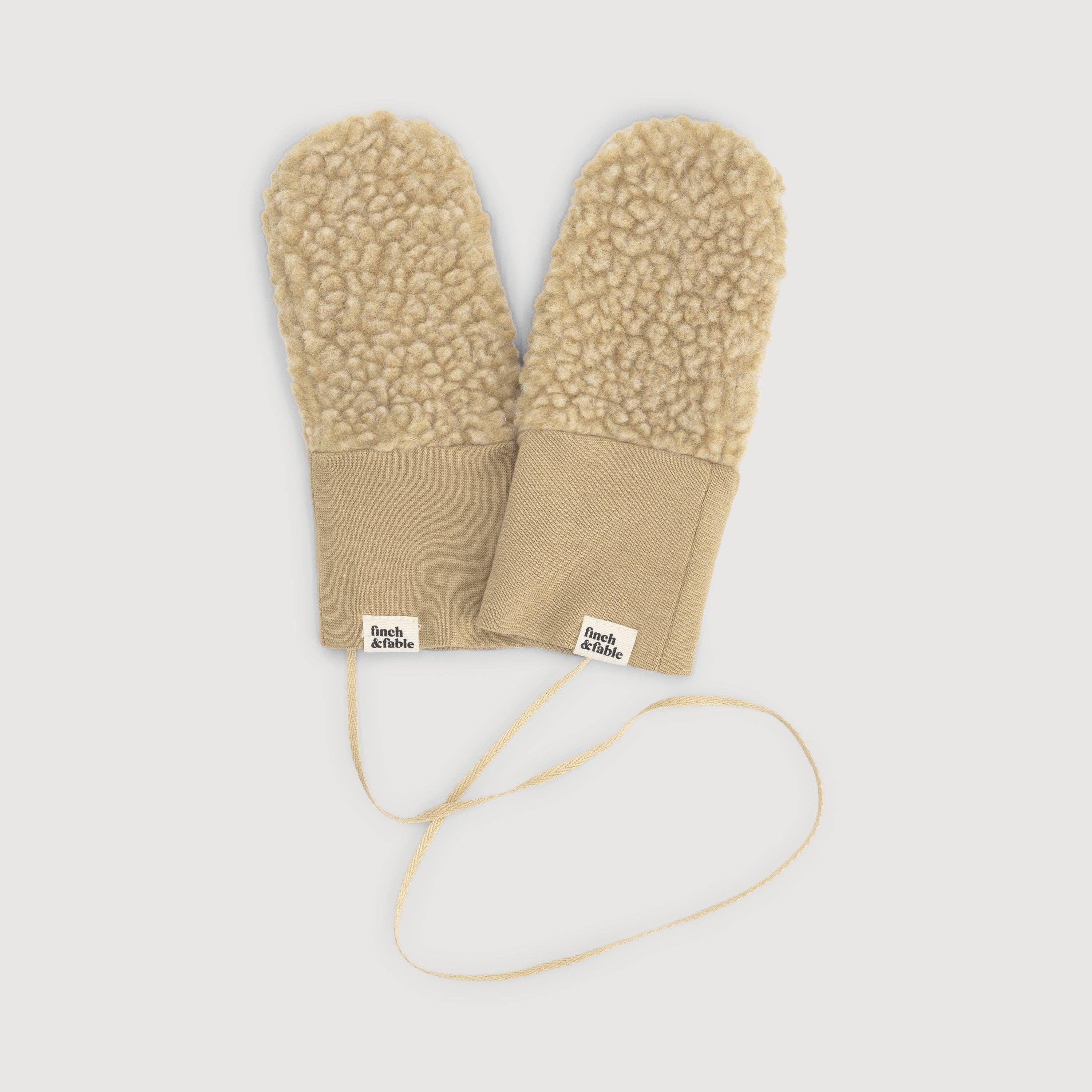 Finch & Fable - Wool Sherpa Mittens - Soft Sand