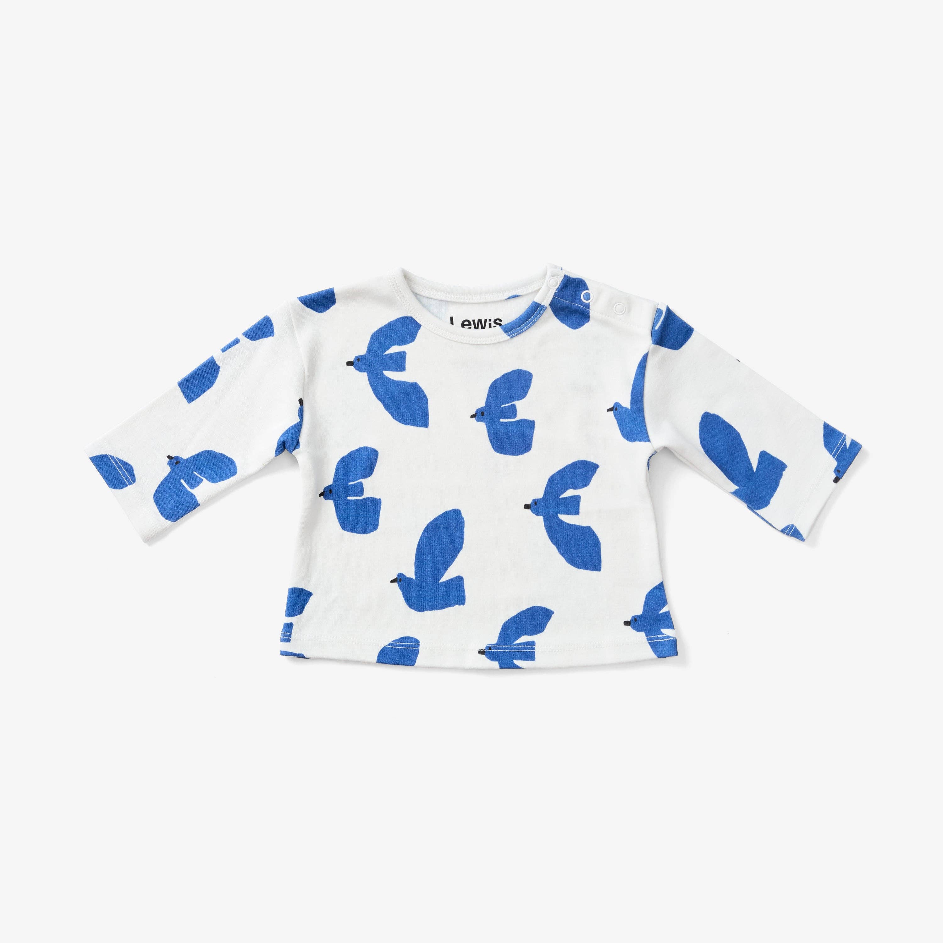 Lewis - Baby Long Sleeve T Shirt - Dove | Winter