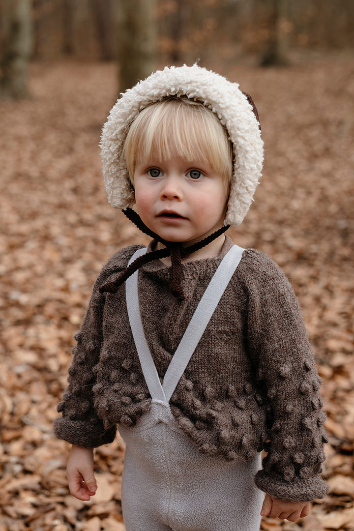 Silly Silas Teddy Footed Tights - Peal Grey