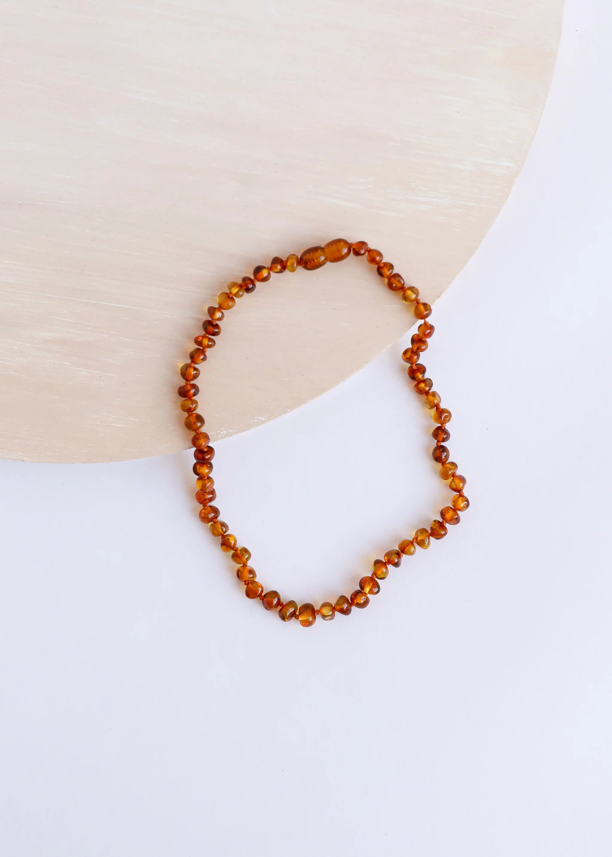 CanyonLeaf -Polished Cognac Baltic Amber Baby Necklace