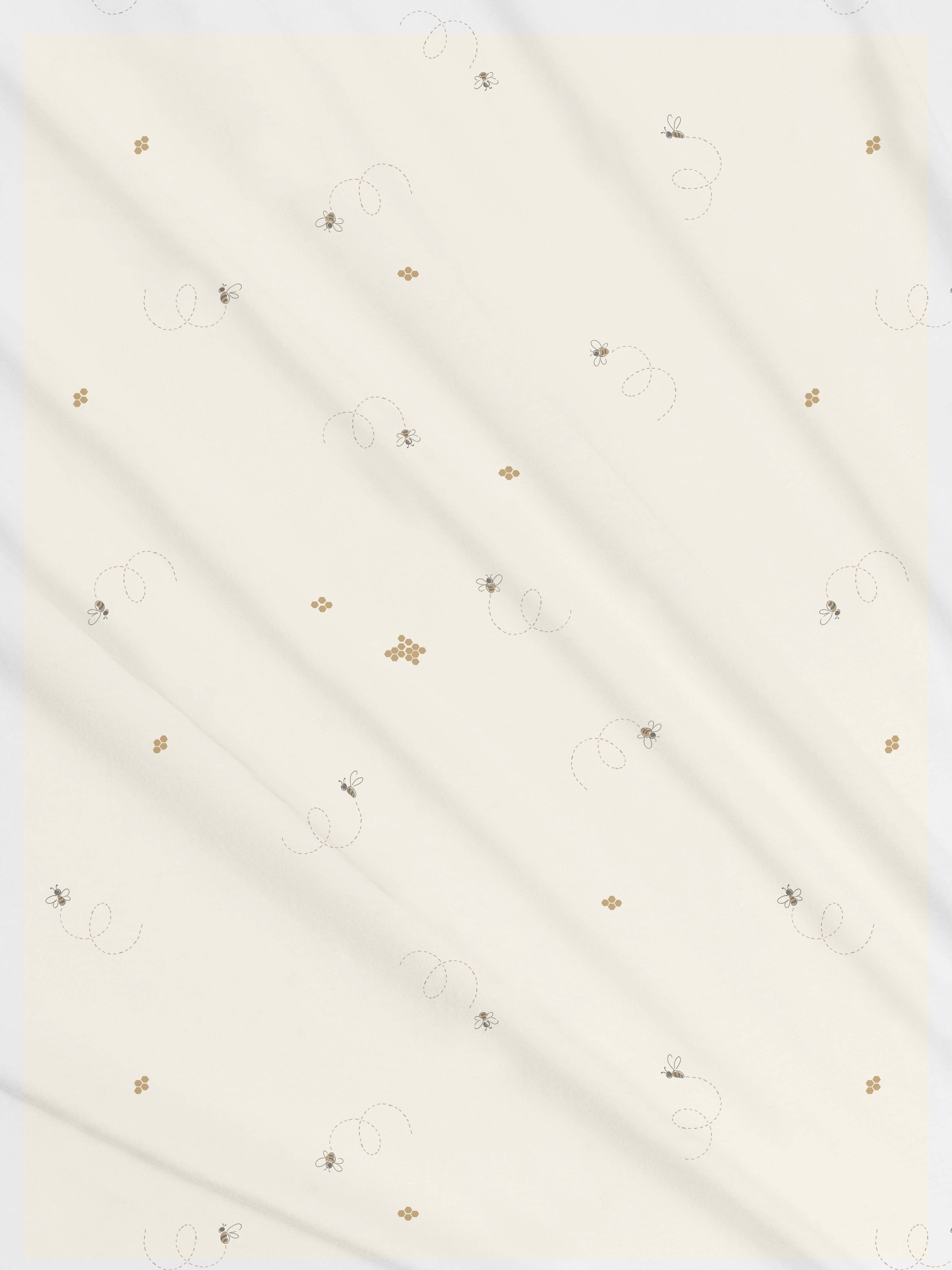 Colored Organics - Swaddle Blanket - Bee / Pewter