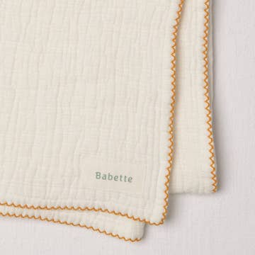 Babette Stroller Blanket - Scalloped Trim