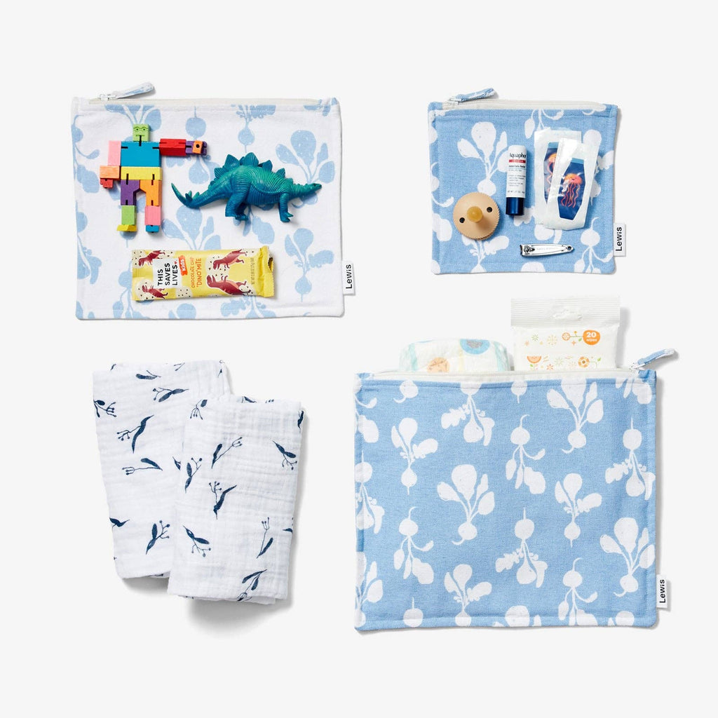 Lewis - Zip Pouch Set - Radish | Sky