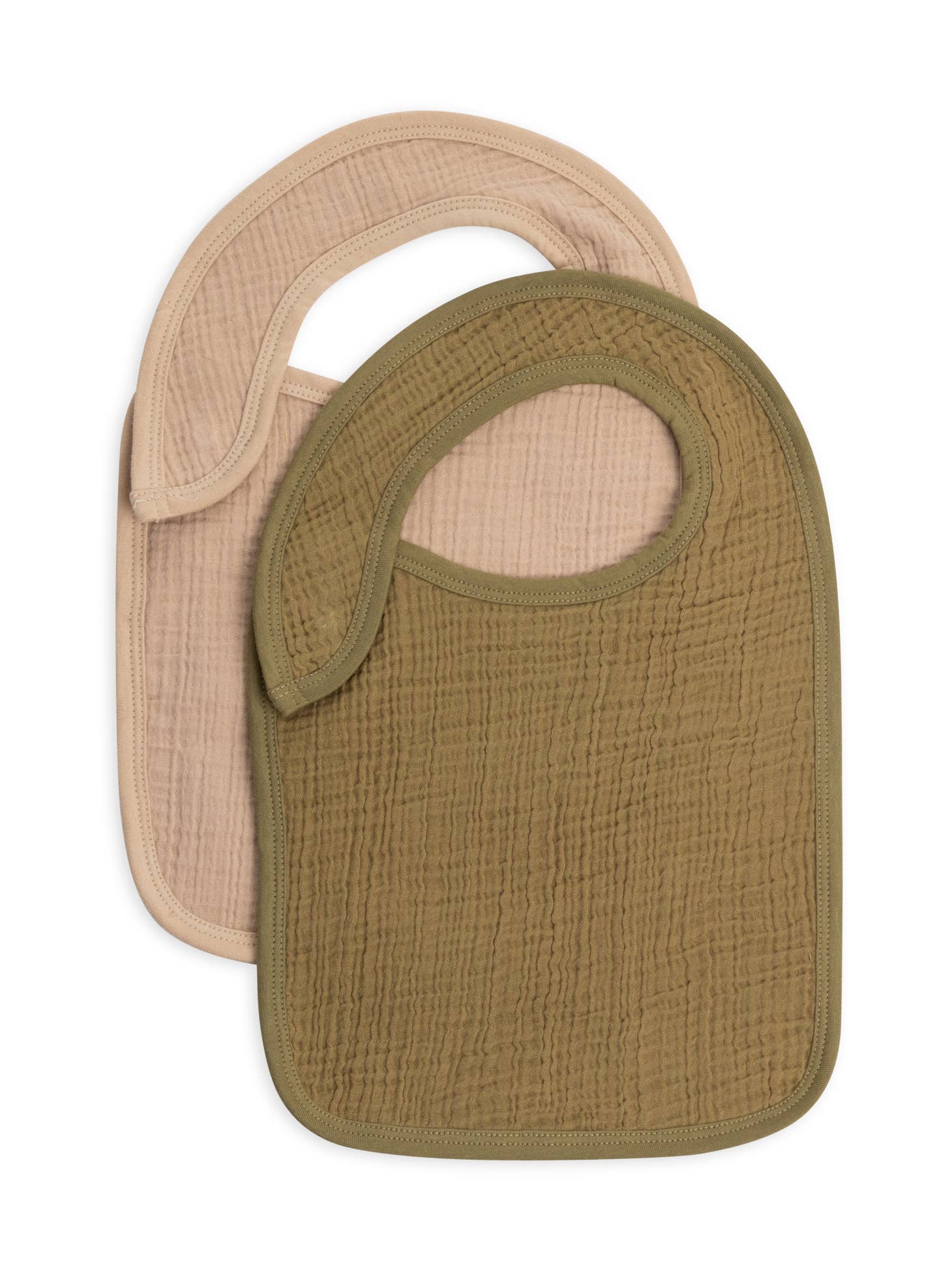 Colored Organic Classic Muslin Bib Set - Herb + Clay