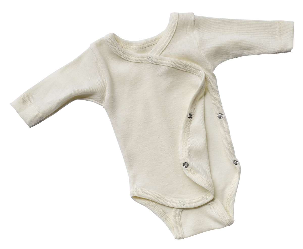 Engel Baby Body Long Sleeved Press Studs - Natural