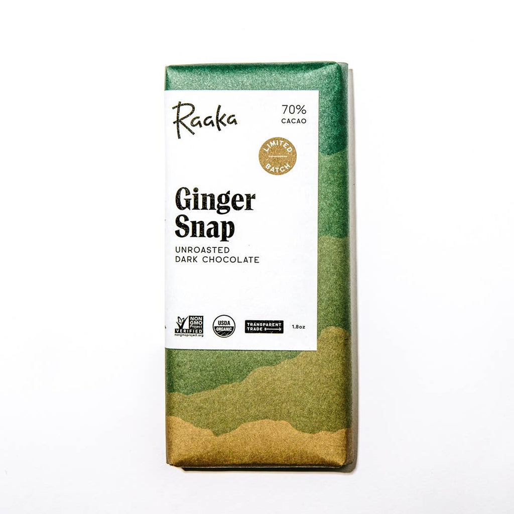 Raaka Chocolate - 70% Ginger Snap Chocolate (Limited Batch)