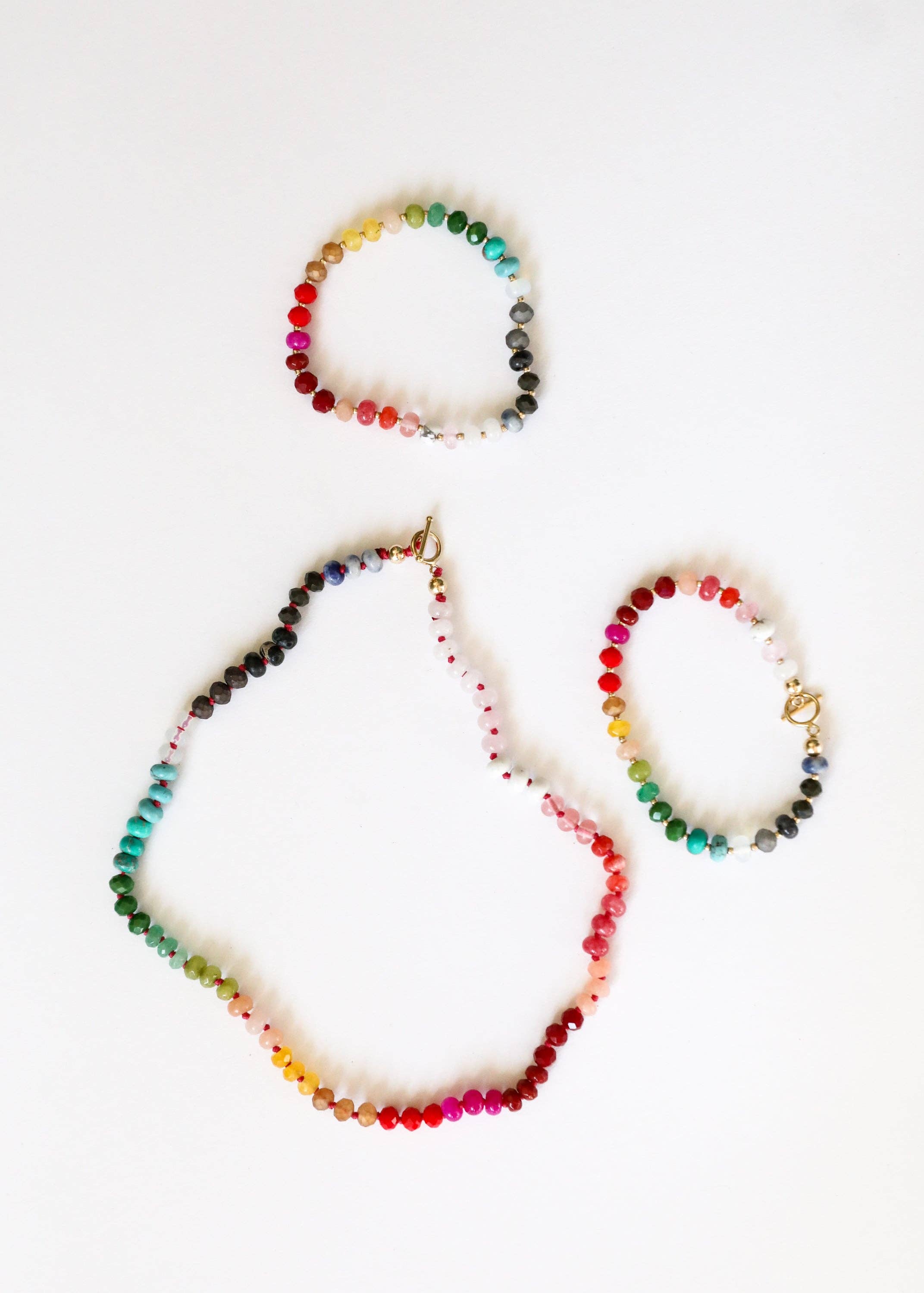 CanyonLeaf - Natural Gemstone Necklace + 14k Gold Filled Toggle : Paradise