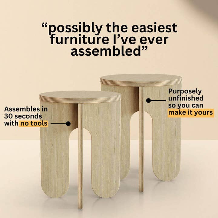 Unfnshed Side Table