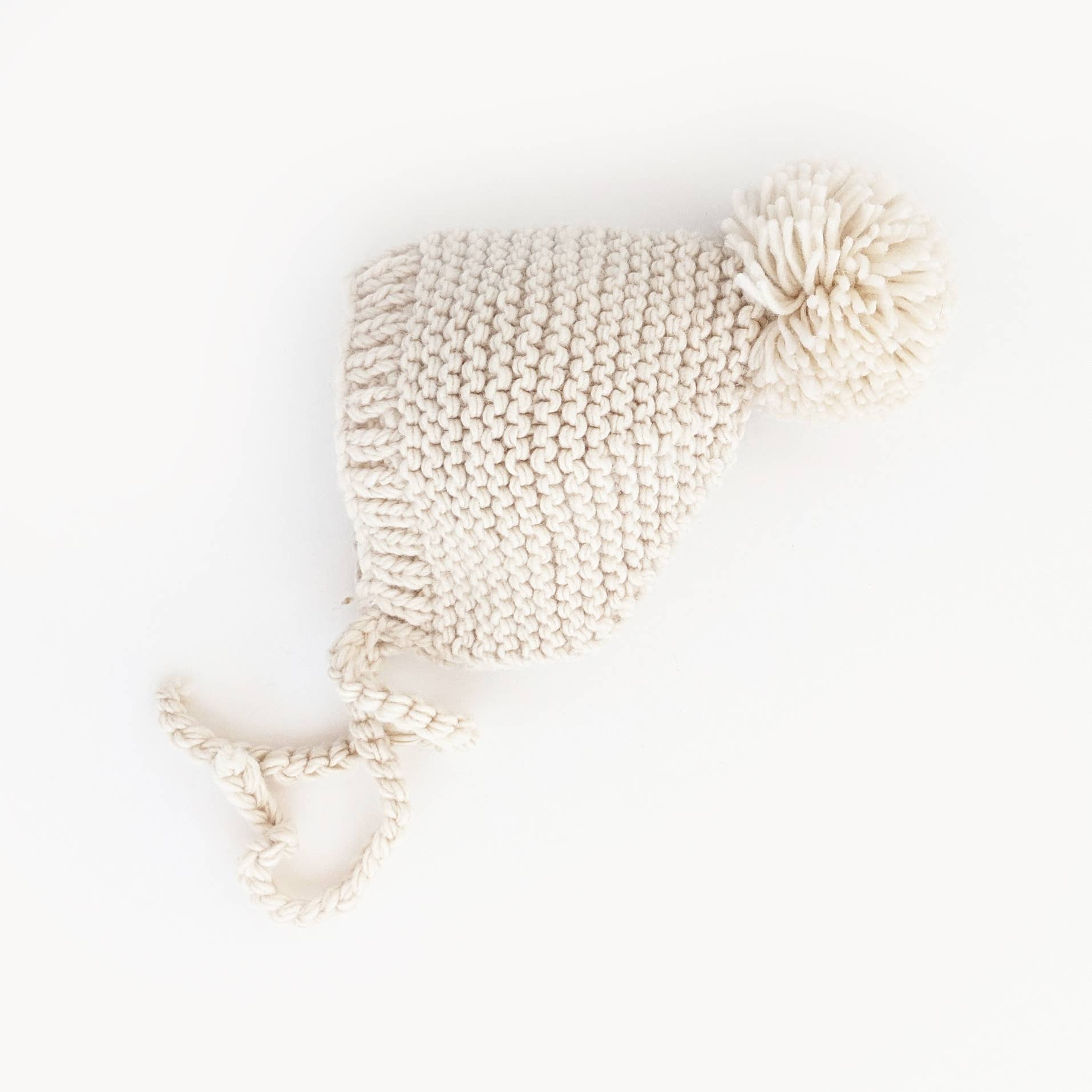 Huggalugs - Natural Garter Stitch Knit Bonnet