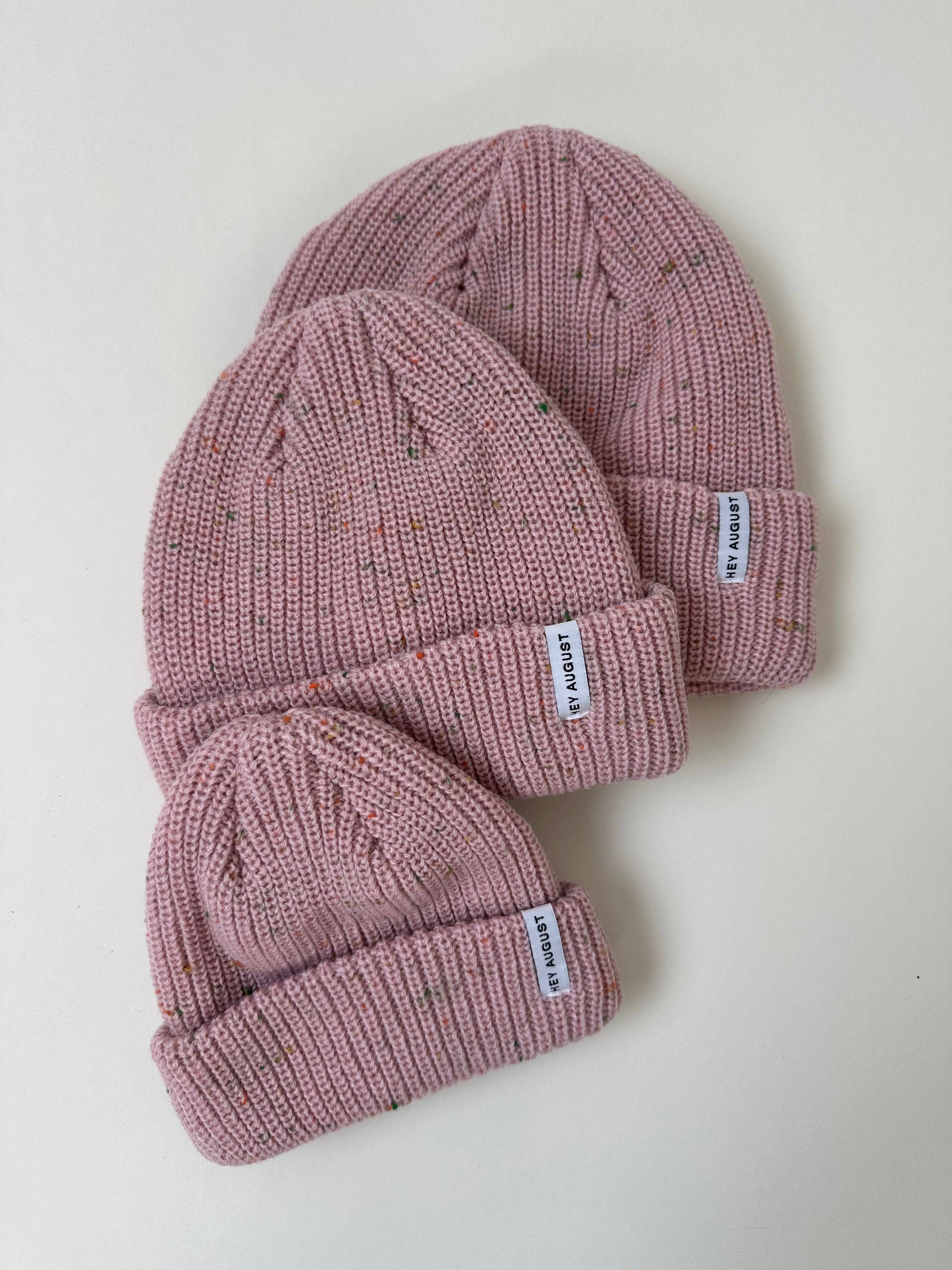 HEY AUGUST CO - Thick Knit beanie in Pink Speck