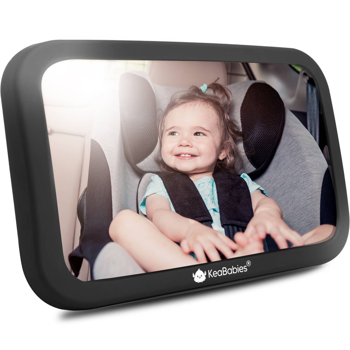 KeaBabies Baby Car Seat Mirror - Matte Black