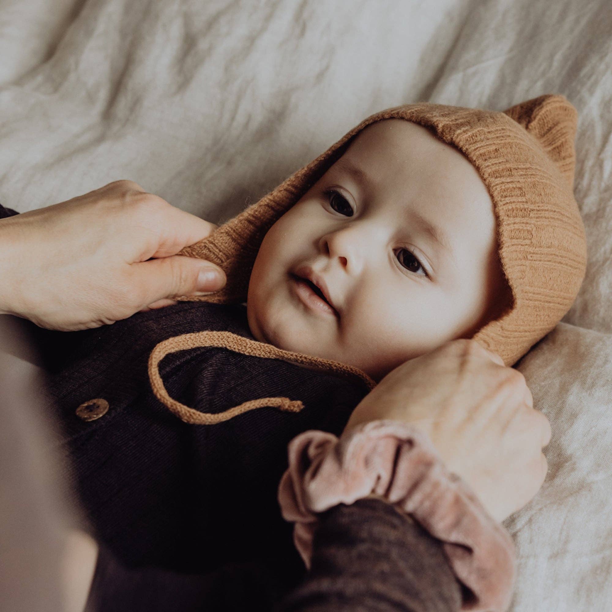 Finch & Fable - Wool Knitted Bonnet - Fawn
