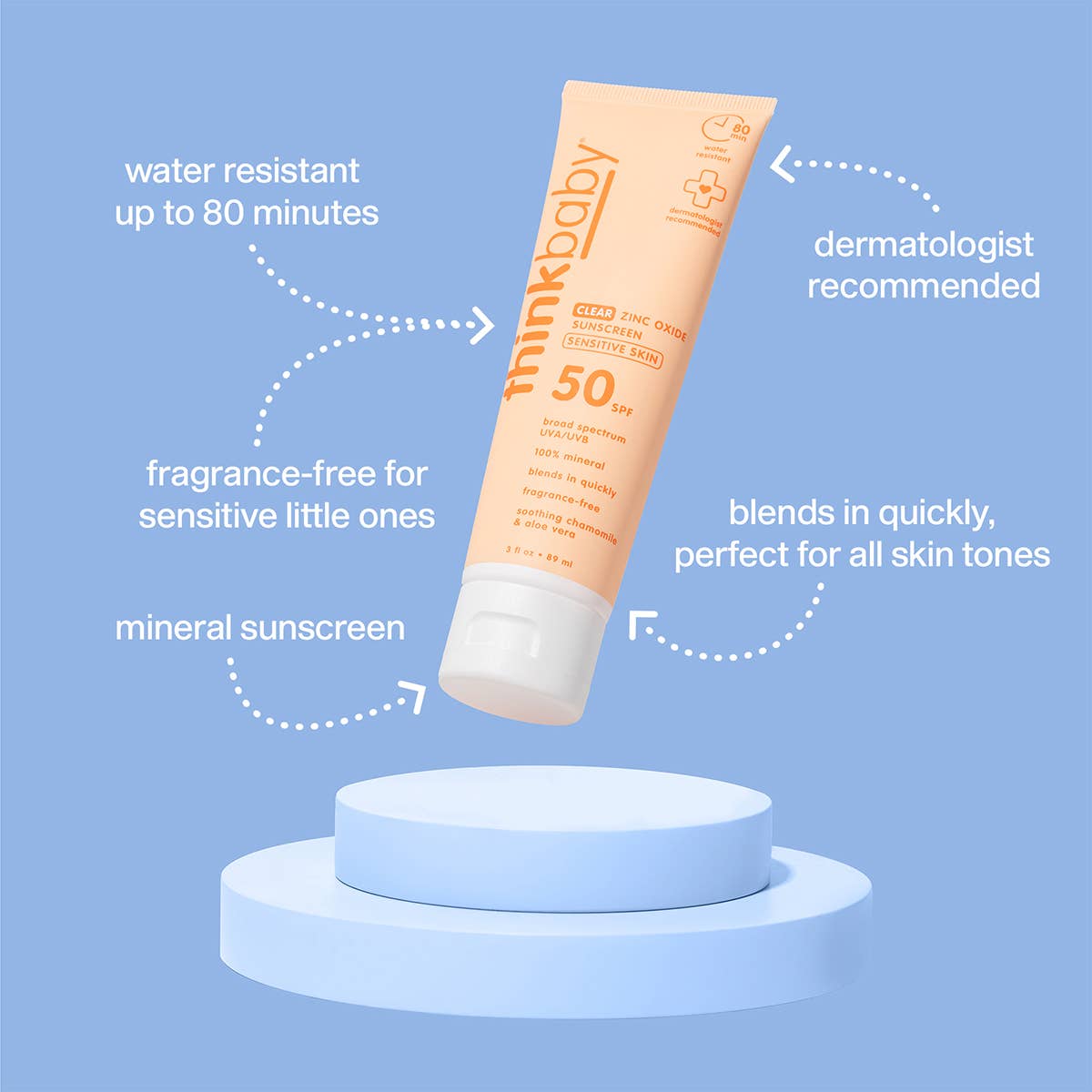Think - Baby Clear Zinc Sunscreen, Sensitive Skin, SPF 50, 3 oz
