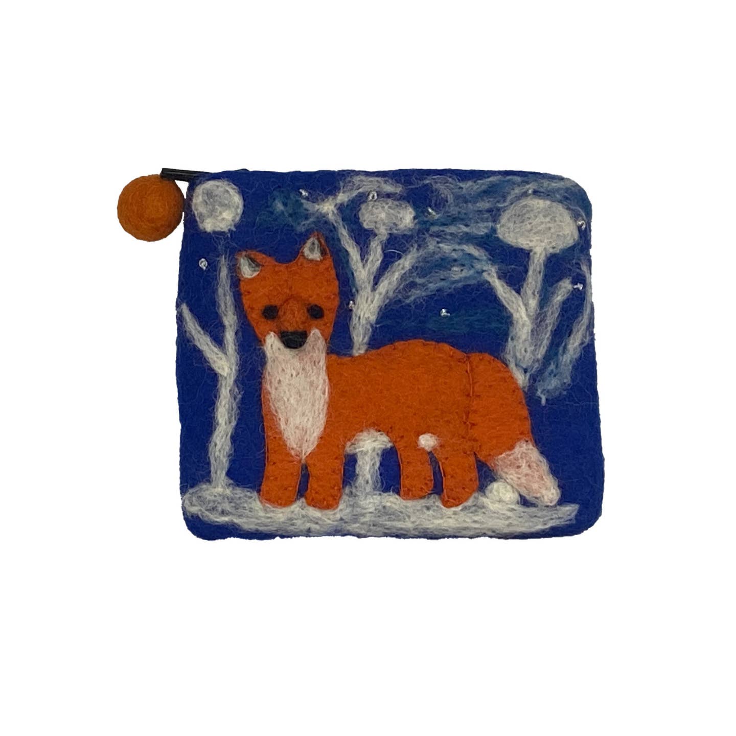 Gamcha Felt Purse - Fox, Blue and White