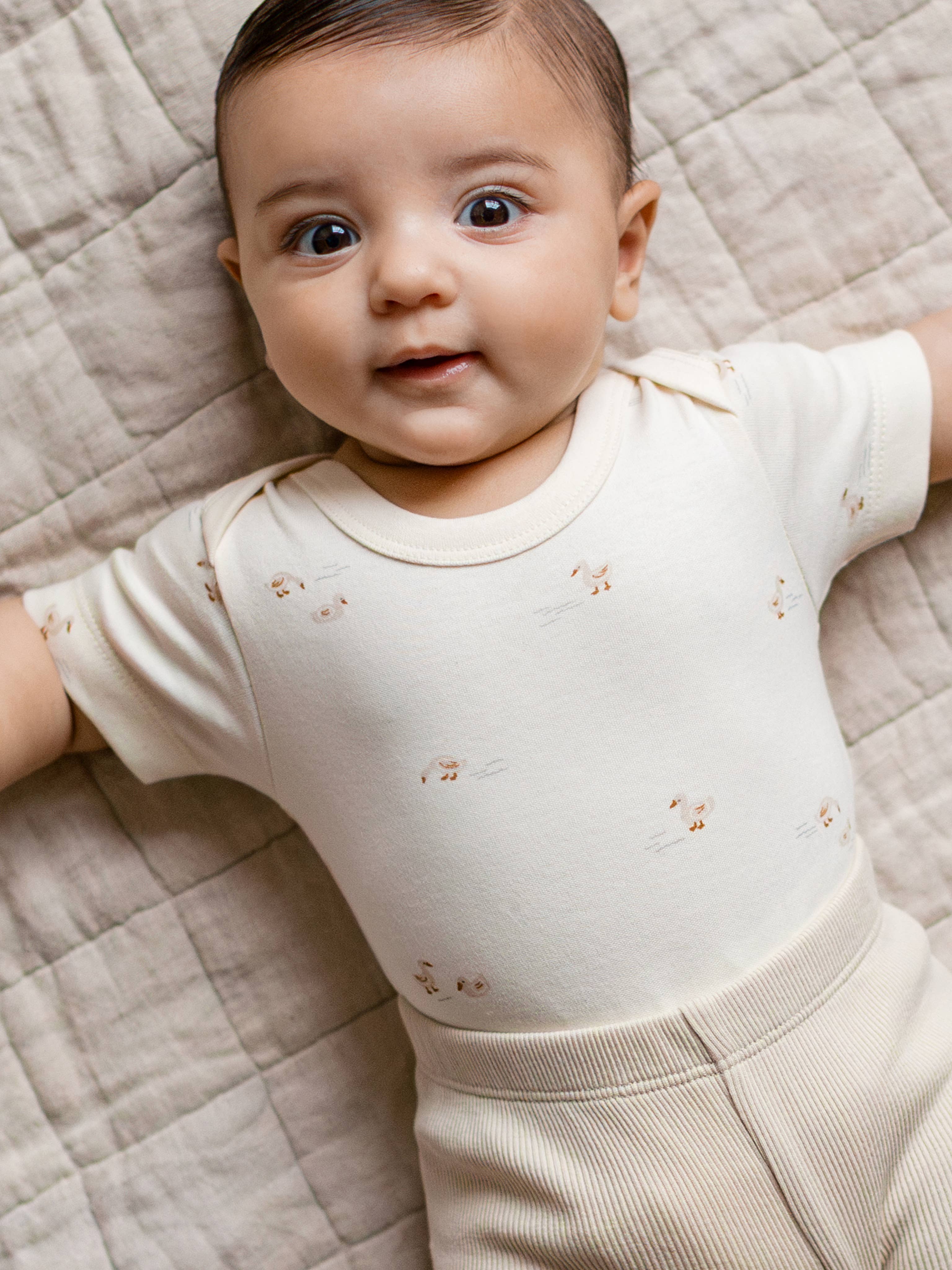 Colored Organics - Afton Bodysuit - Duck / Oat + Chai