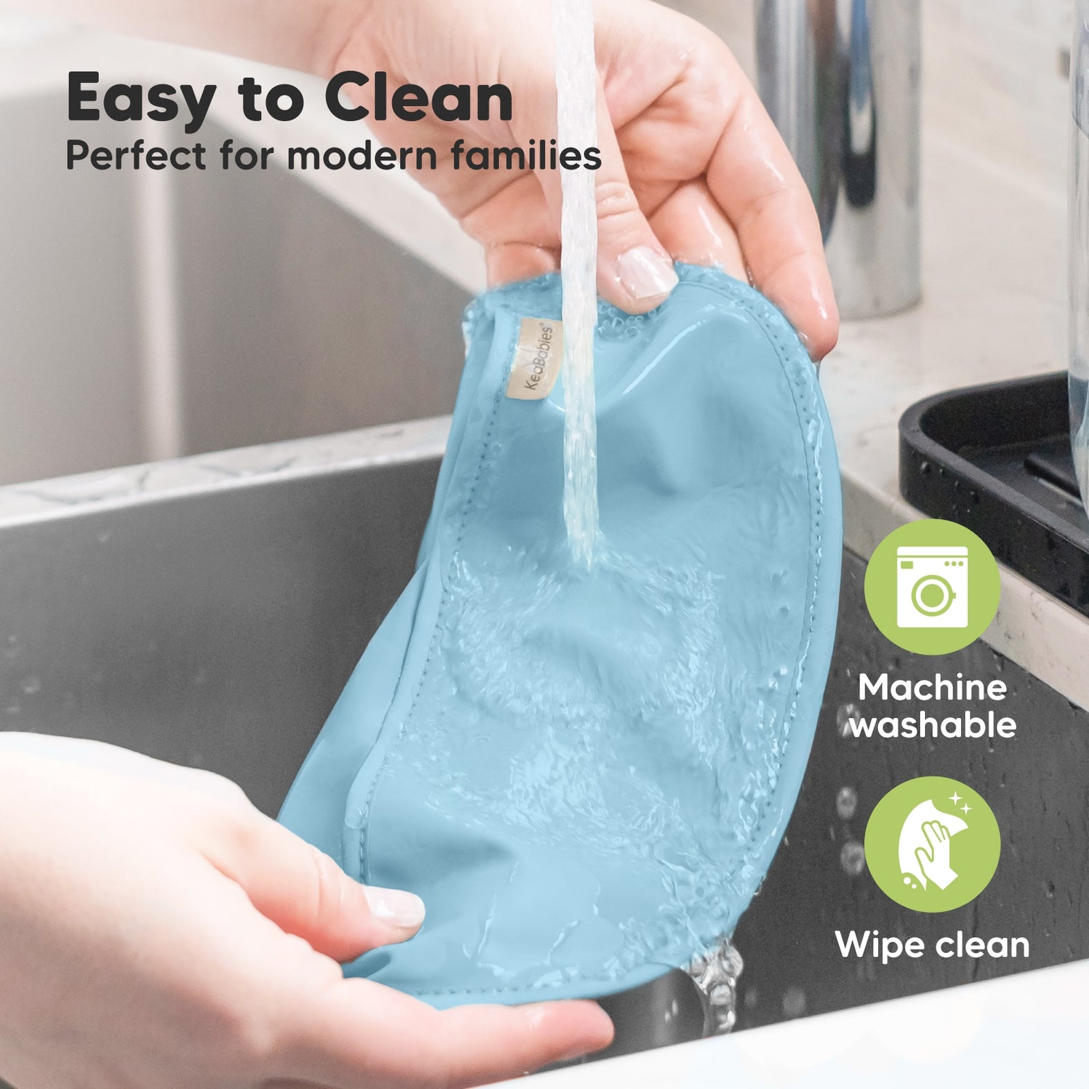 KeaBabie 3-Pack Presto Waterproof Baby Bibs - Ocean