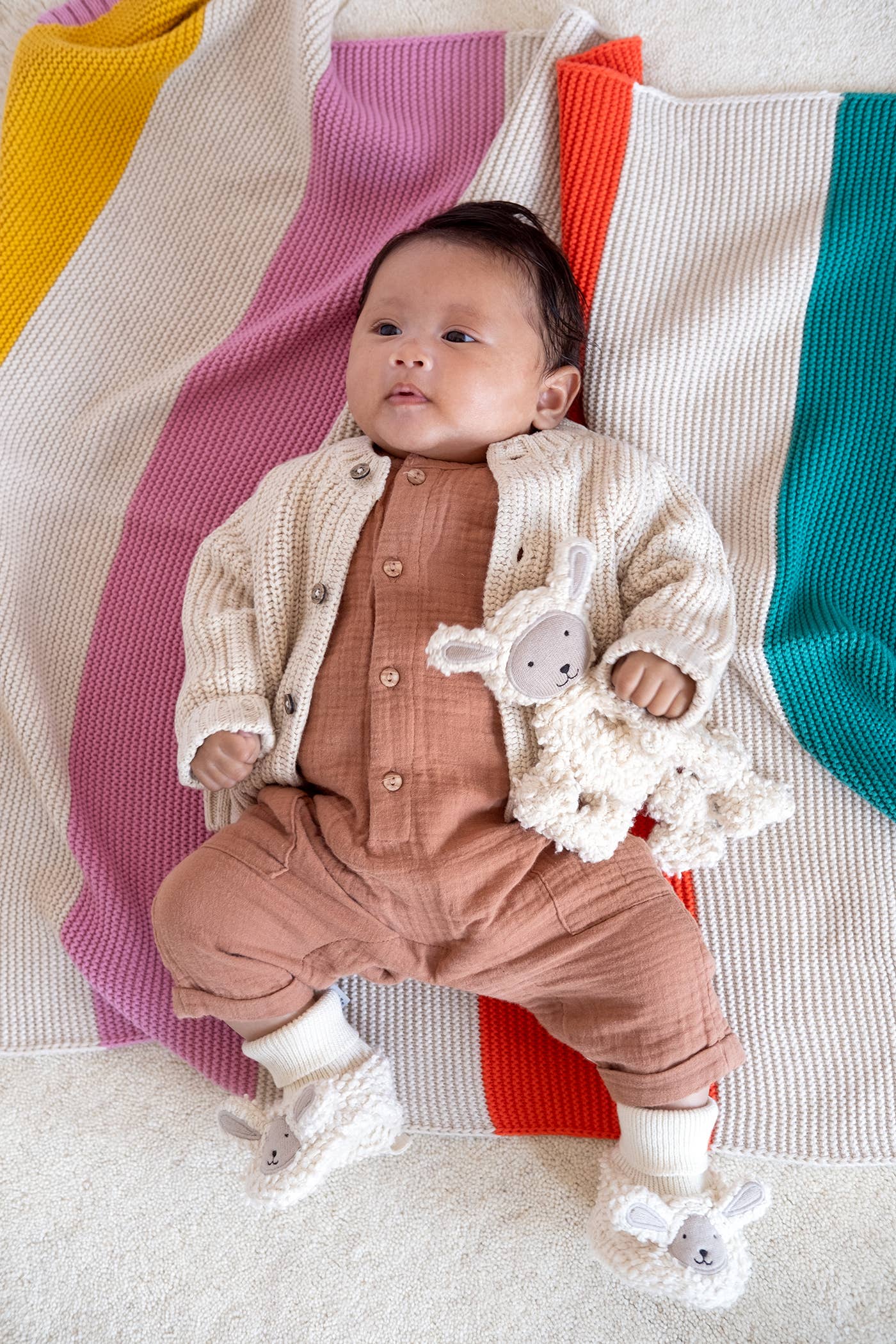 Sophie Home Ltd - Cotton Knit Baby Comforter Cuddle Cloth: Sheep