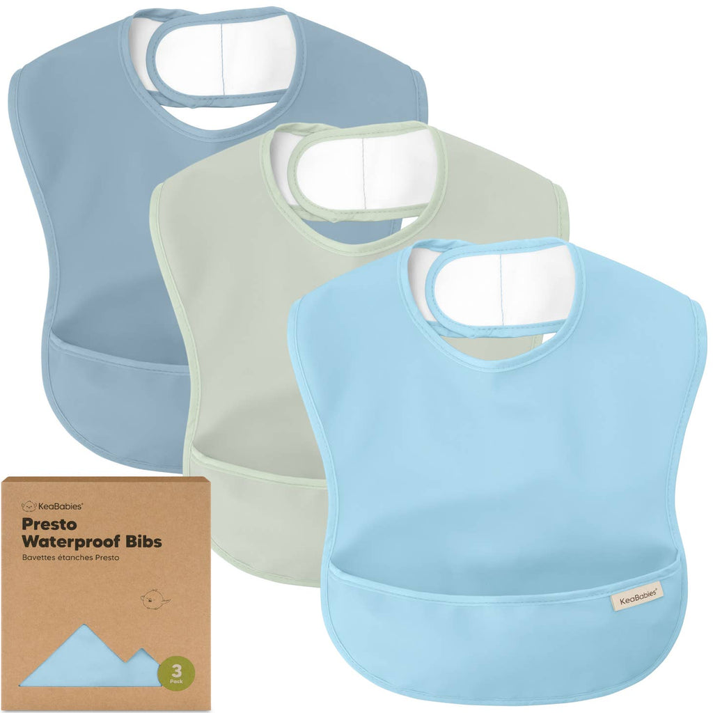 KeaBabie 3-Pack Presto Waterproof Baby Bibs - Ocean